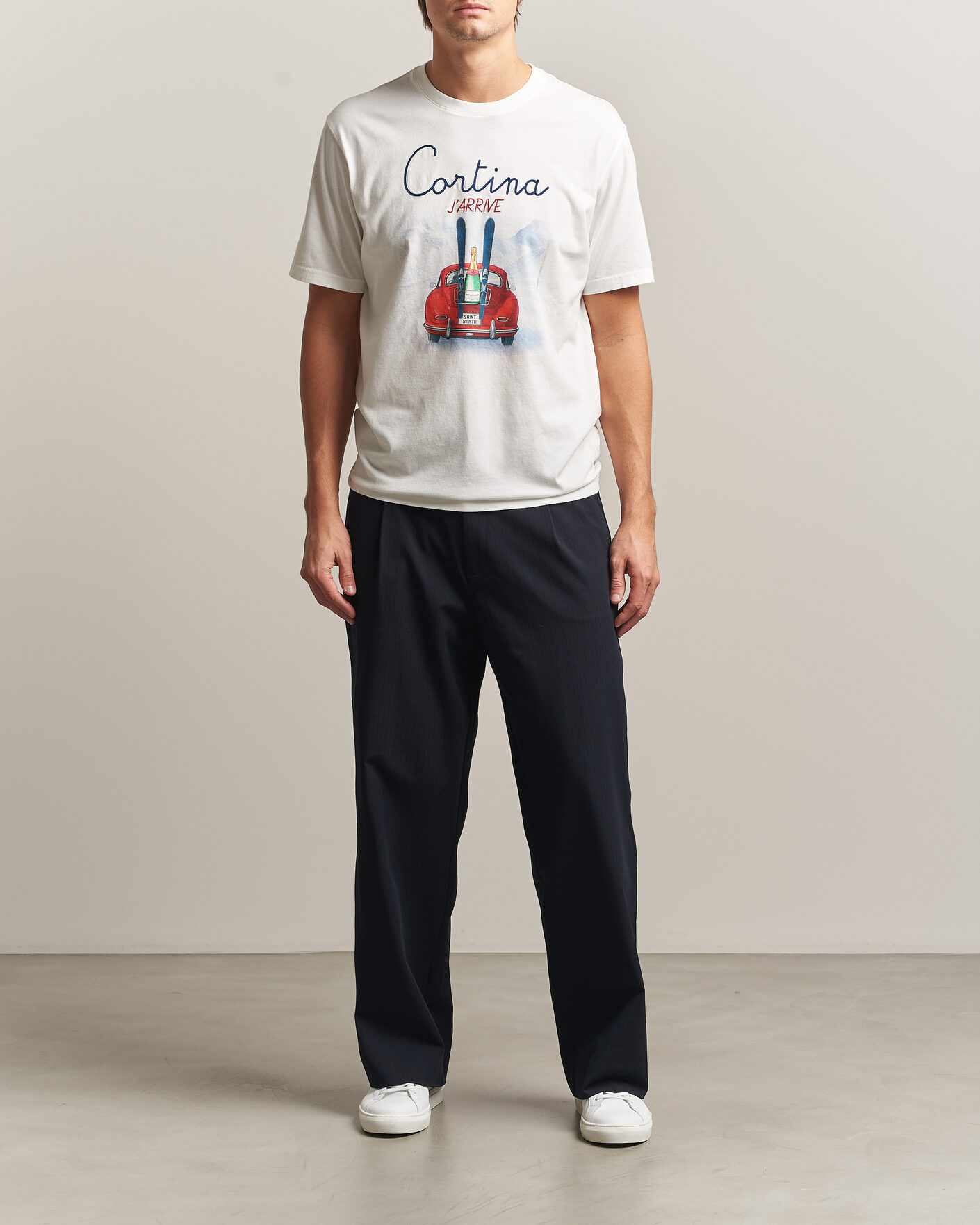 Herre | T-Shirts | MC2 Saint Barth | Printed Cotton T-Shirt Cortina