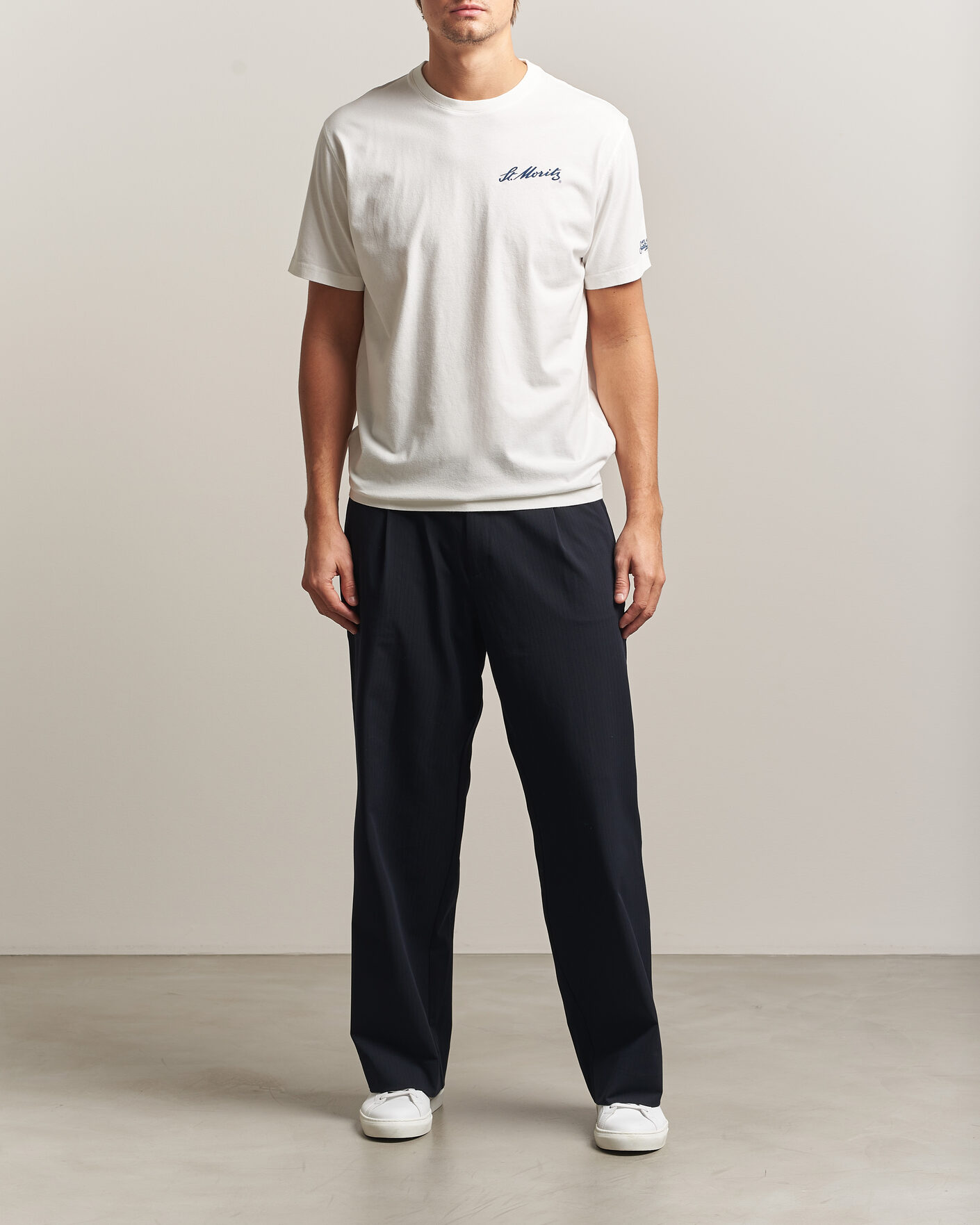 Herre | T-Shirts | MC2 Saint Barth | Back Printed Cotton T-Shirt St Moritz Racing