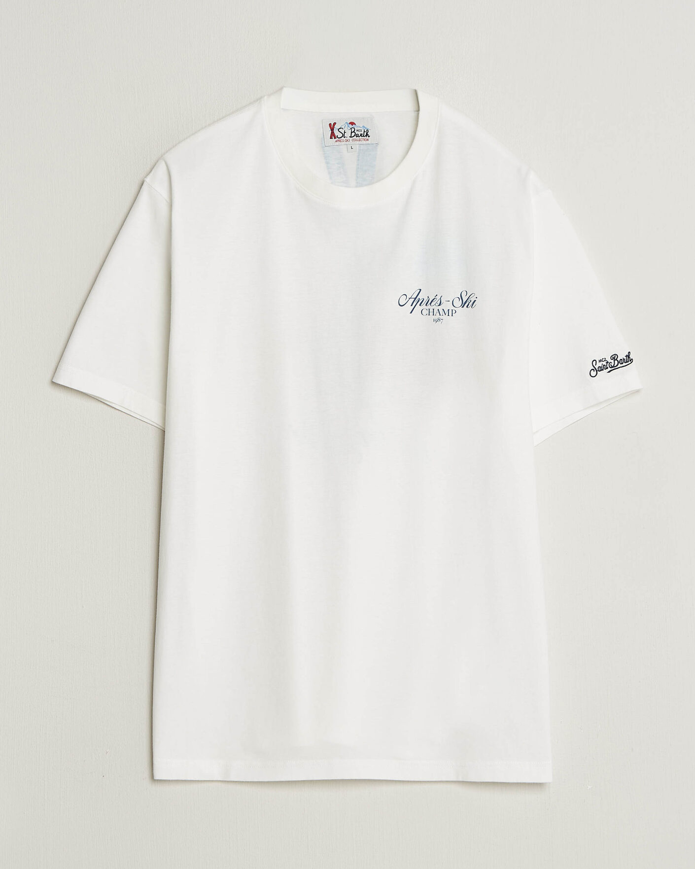 Herre | T-Shirts | MC2 Saint Barth | Back Printed Cotton T-Shirt Ski Post Race