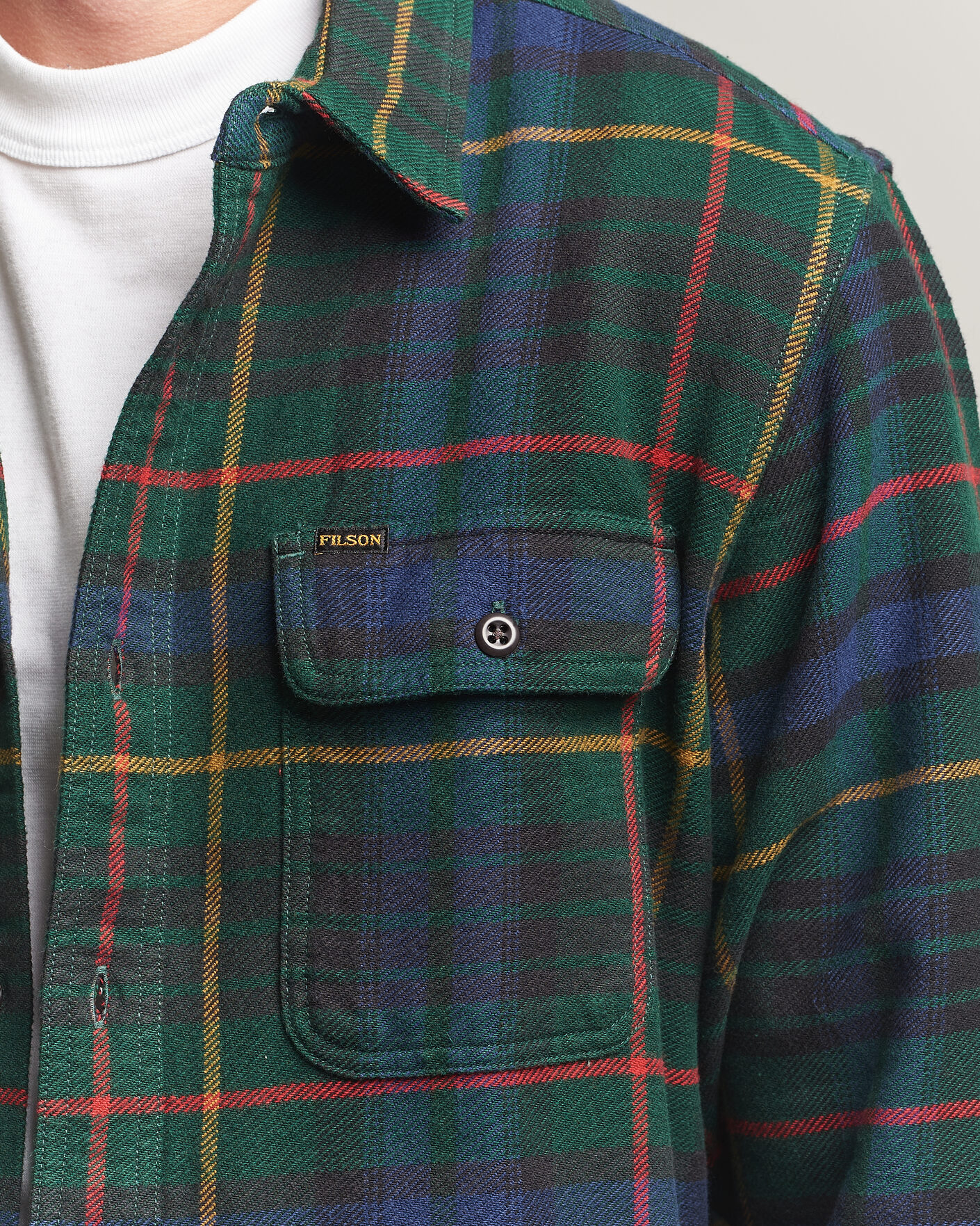Herre | Skjorter | Filson | Vintage Flannel Work Shirt Green/Navy