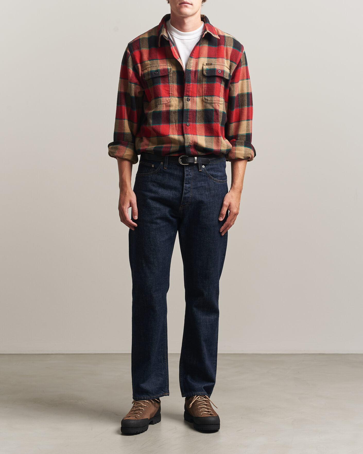 Herre | Skjorter | Filson | Vintage Flannel Work Shirt Red/Cream
