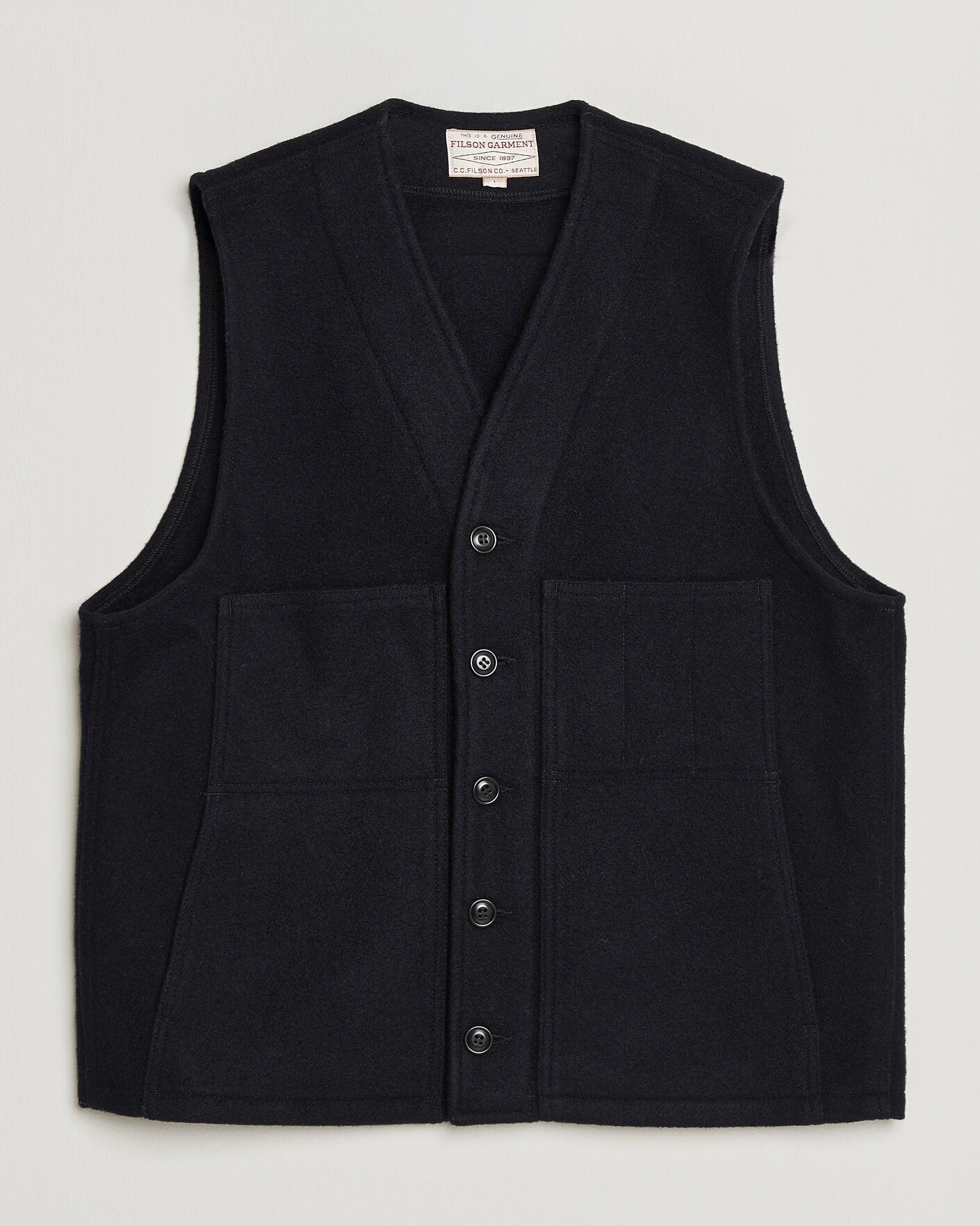 Herre | Veste | Filson | Mackinaw Wool Vest Navy