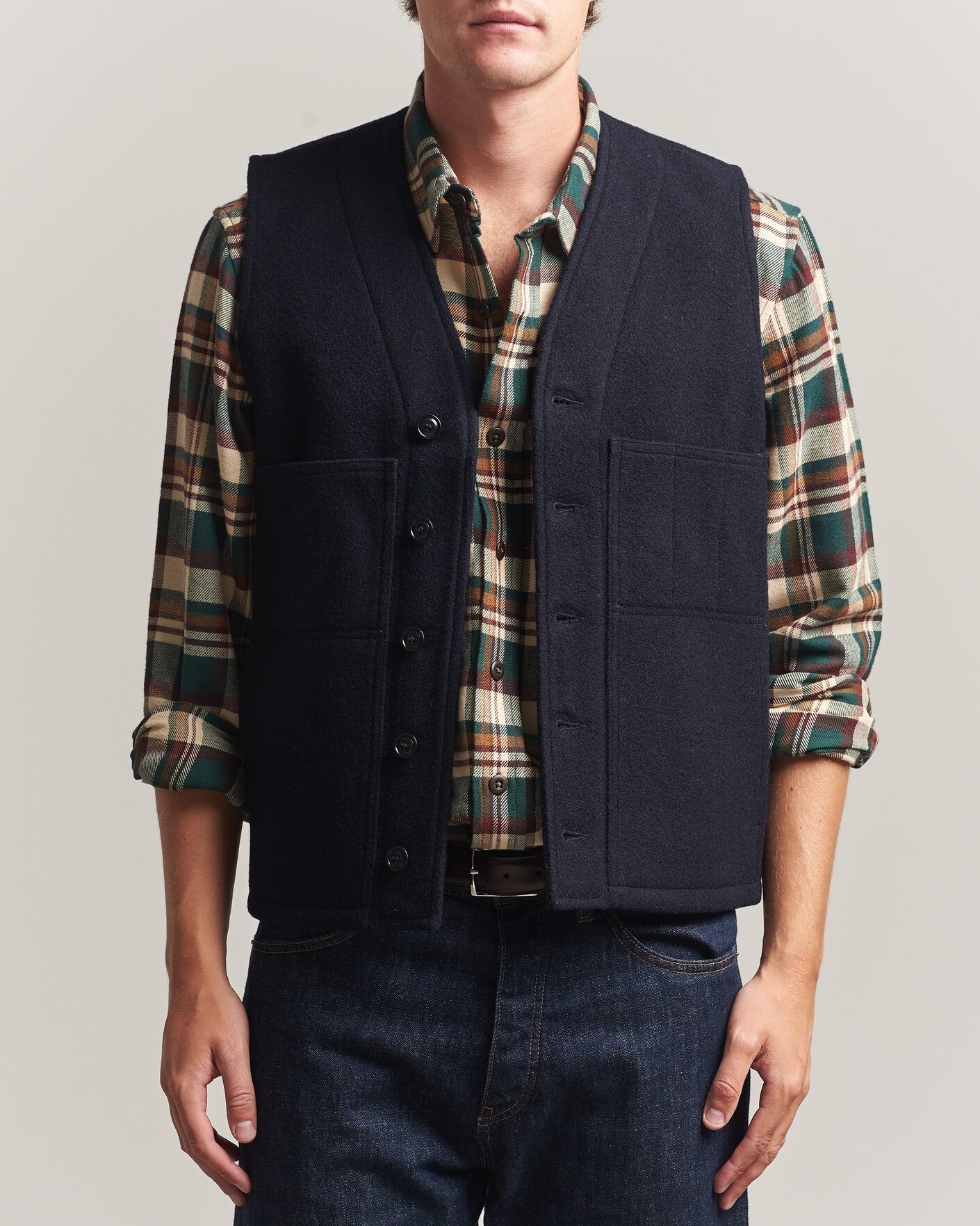 Herre | Veste | Filson | Mackinaw Wool Vest Navy
