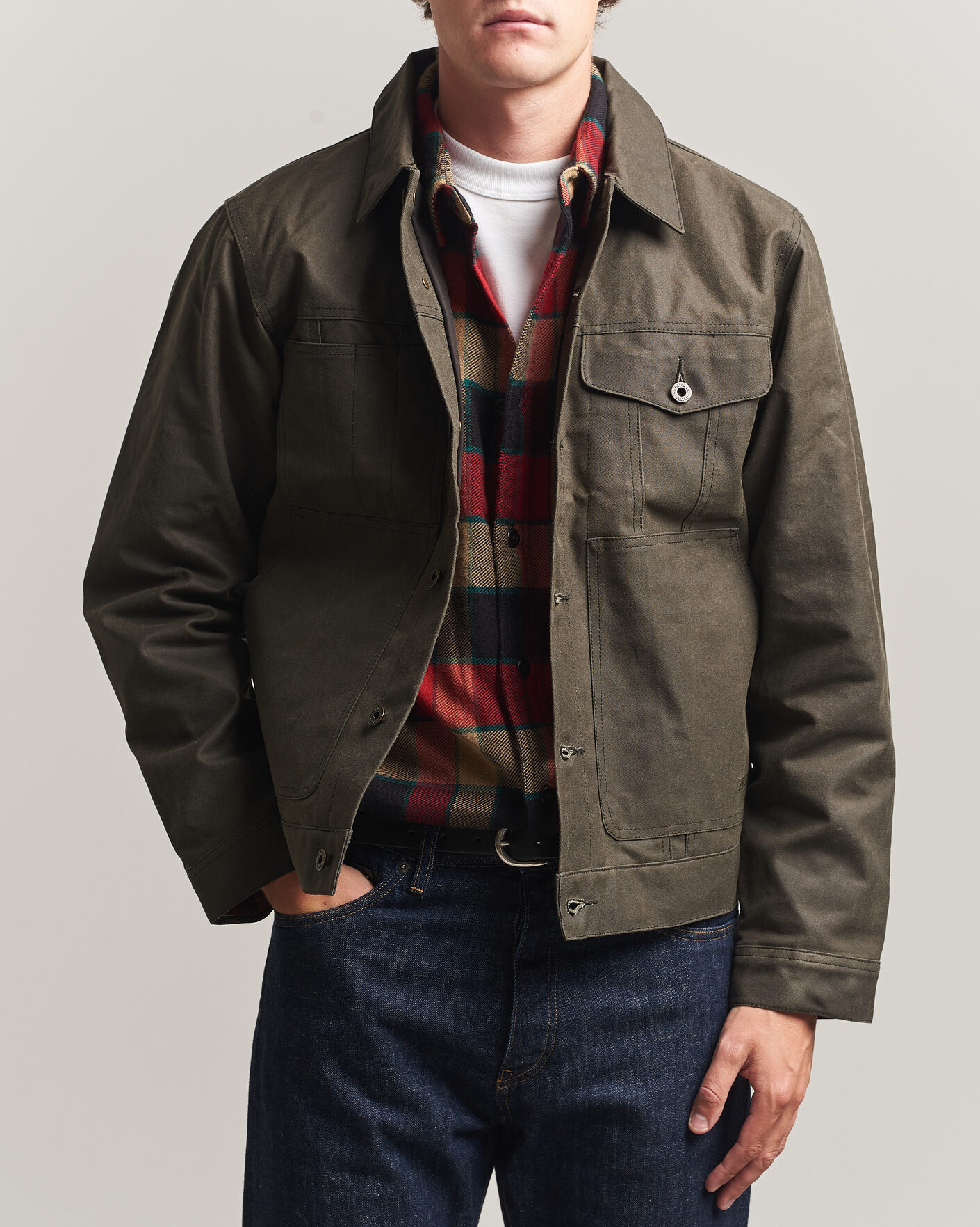 Herre | Jakker | Filson | Short Lined Tin Cloth Cruiser Beluga