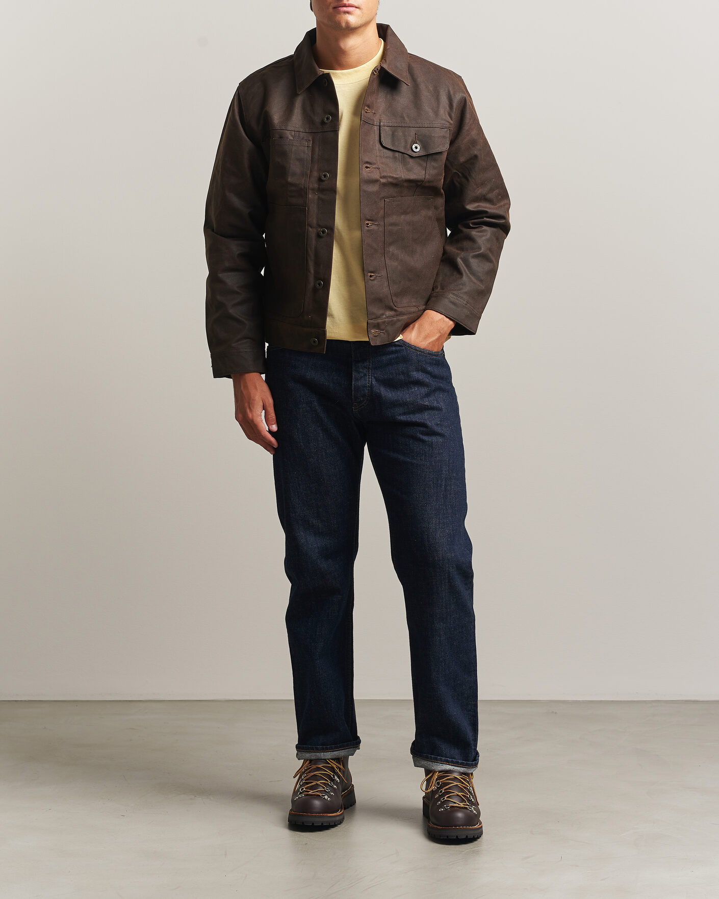 Herre | Jakker | Filson | Short Lined Tin Cloth Cruiser Dark Brown