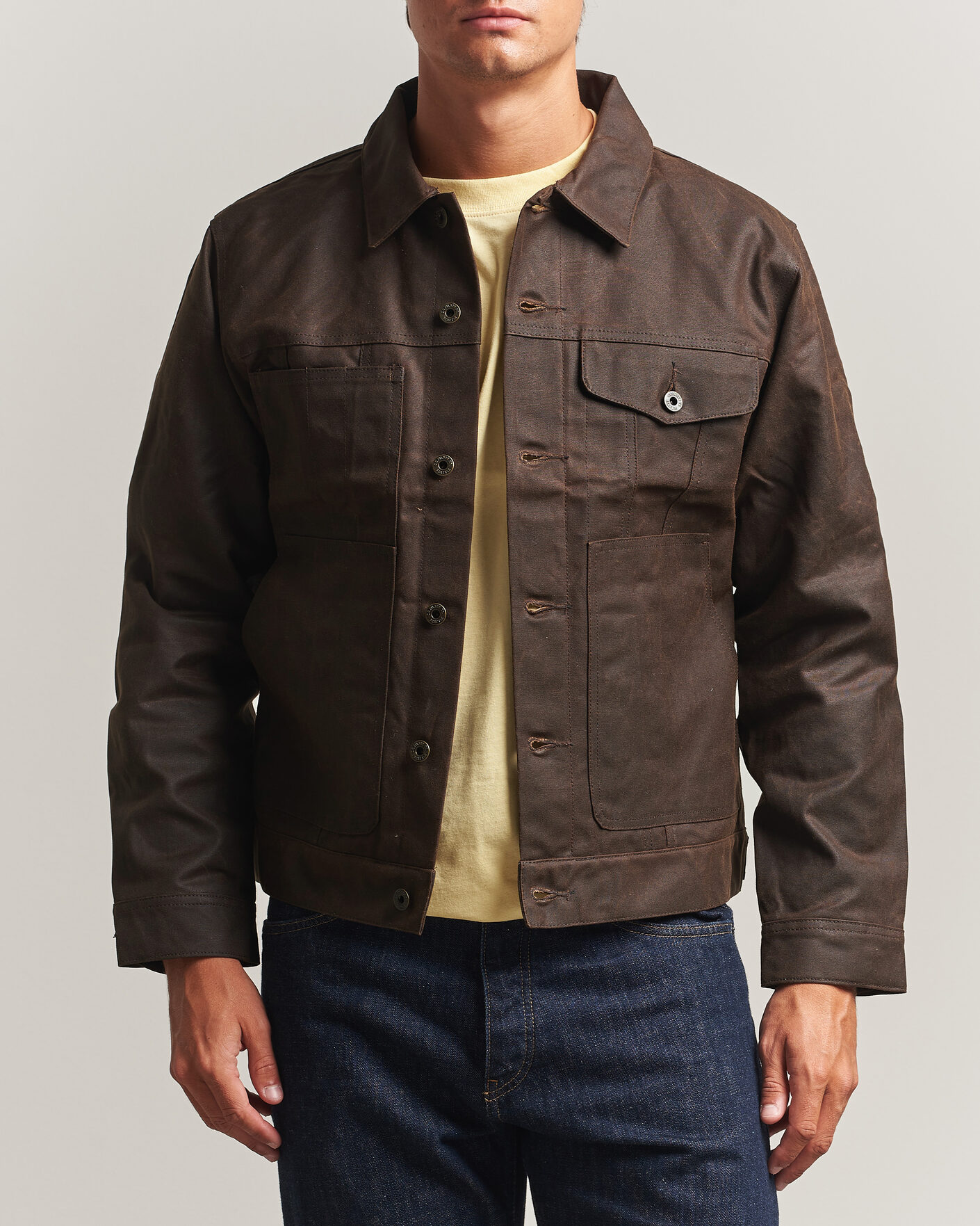 Herre | Jakker | Filson | Short Lined Tin Cloth Cruiser Dark Brown