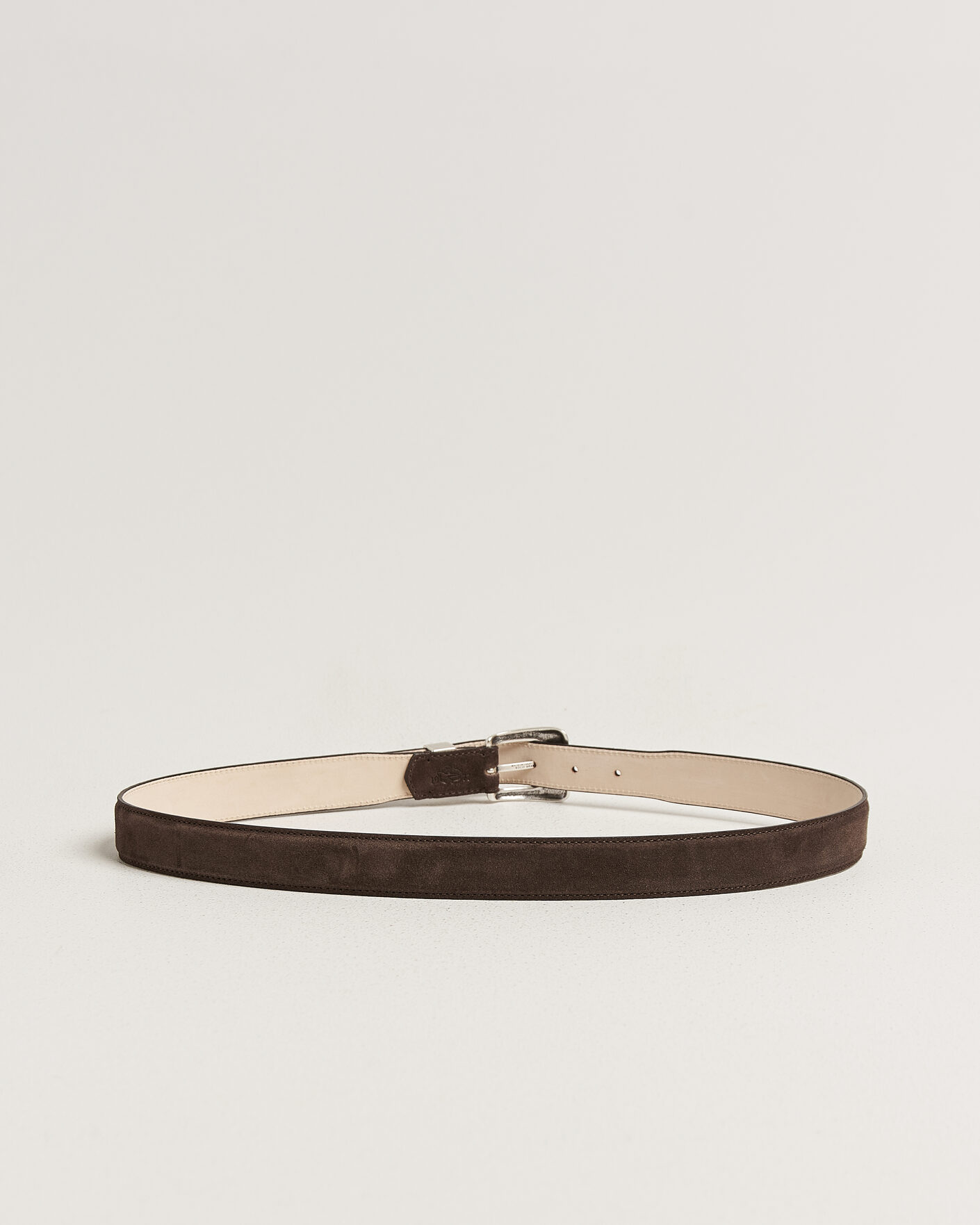 Herre | Bælter | Drake's | Suede Western Belt Dark Brown