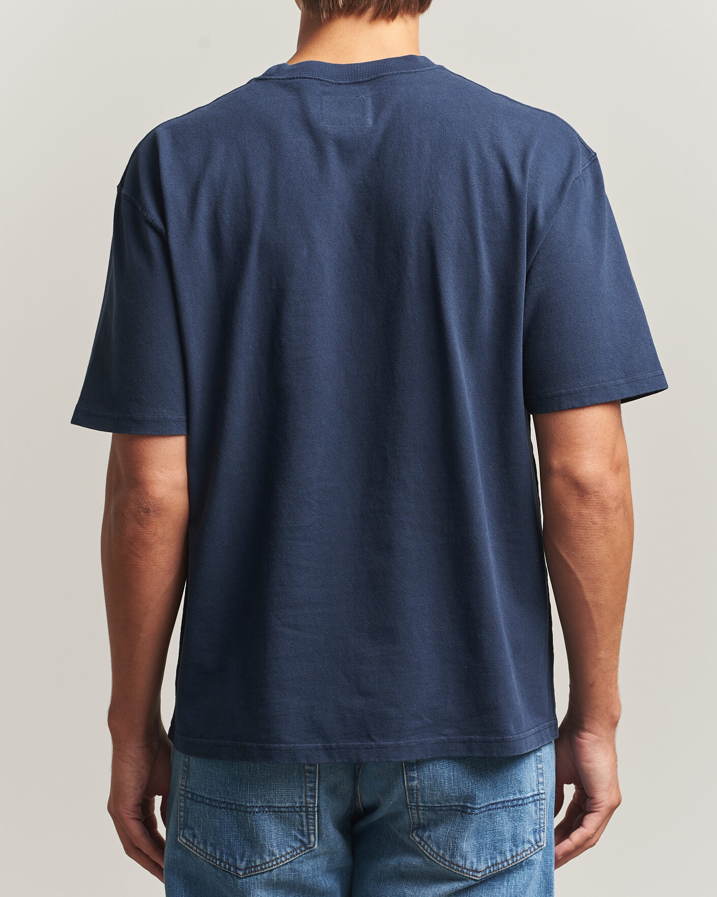 Herre | T-Shirts | Drake's | Short Sleeve Hiking T-Shirt Navy