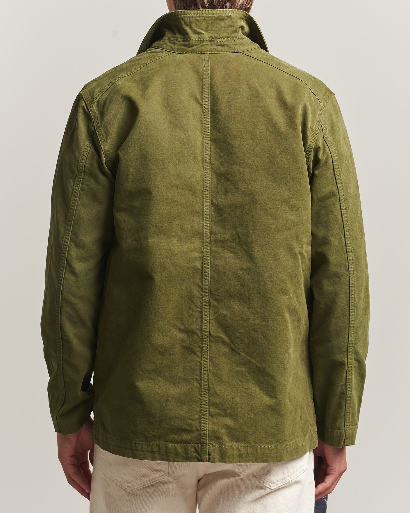 Herre | Jakker | Drake's | Duck Cotton Canvas Chore Jacket Olive