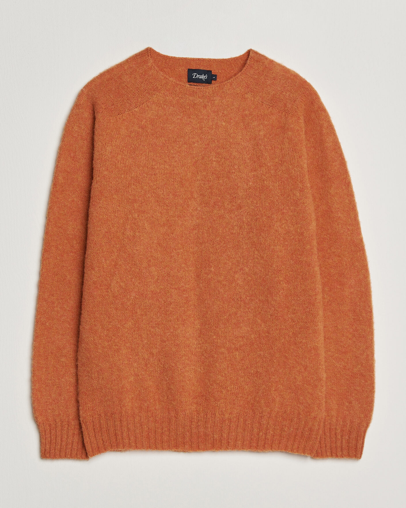 Herre | Trøjer | Drake's | Brushed Shetland Crew Orange