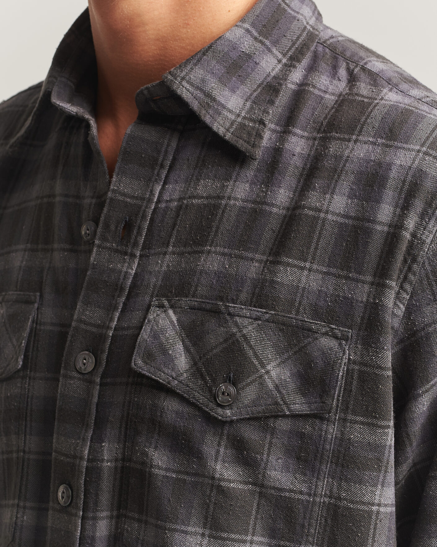 Herre | Skjorter | Drake's | Cotton/Silk Two Pocket Shirt Grey