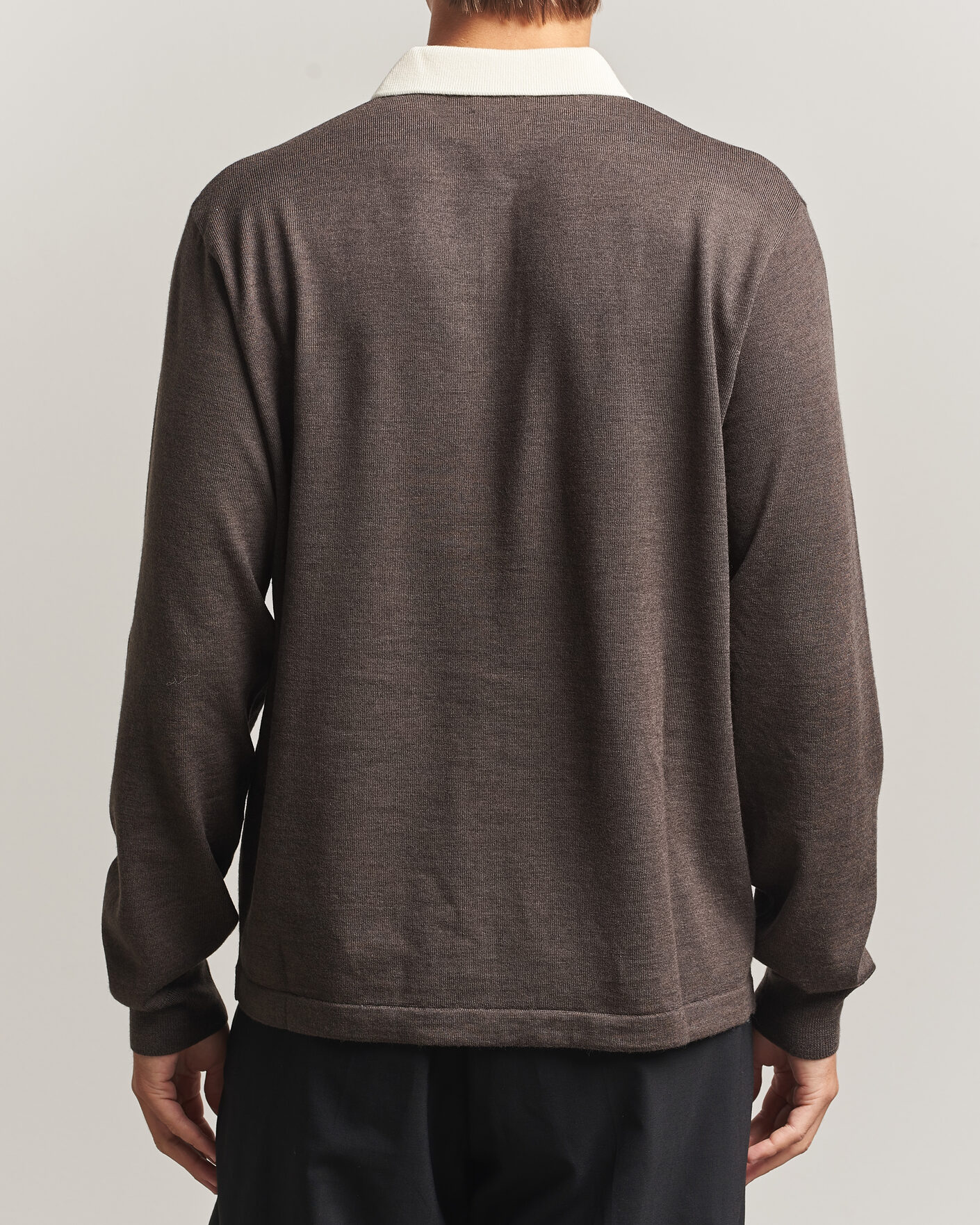 Herre | Trøjer | Drake's | Solid Knitted Rugby Brown