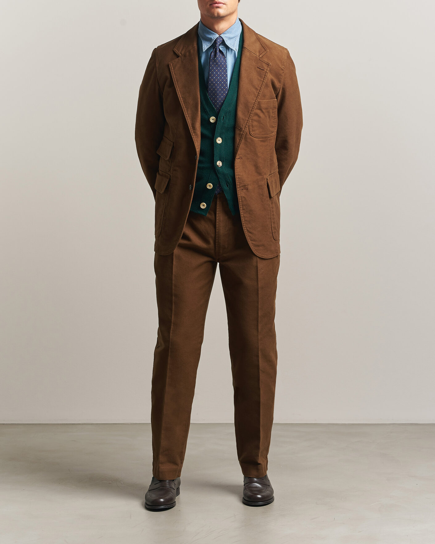 Herre | Blazere & jakker | Drake's | MKIV Japanese Moleskin Games Blazer Brown