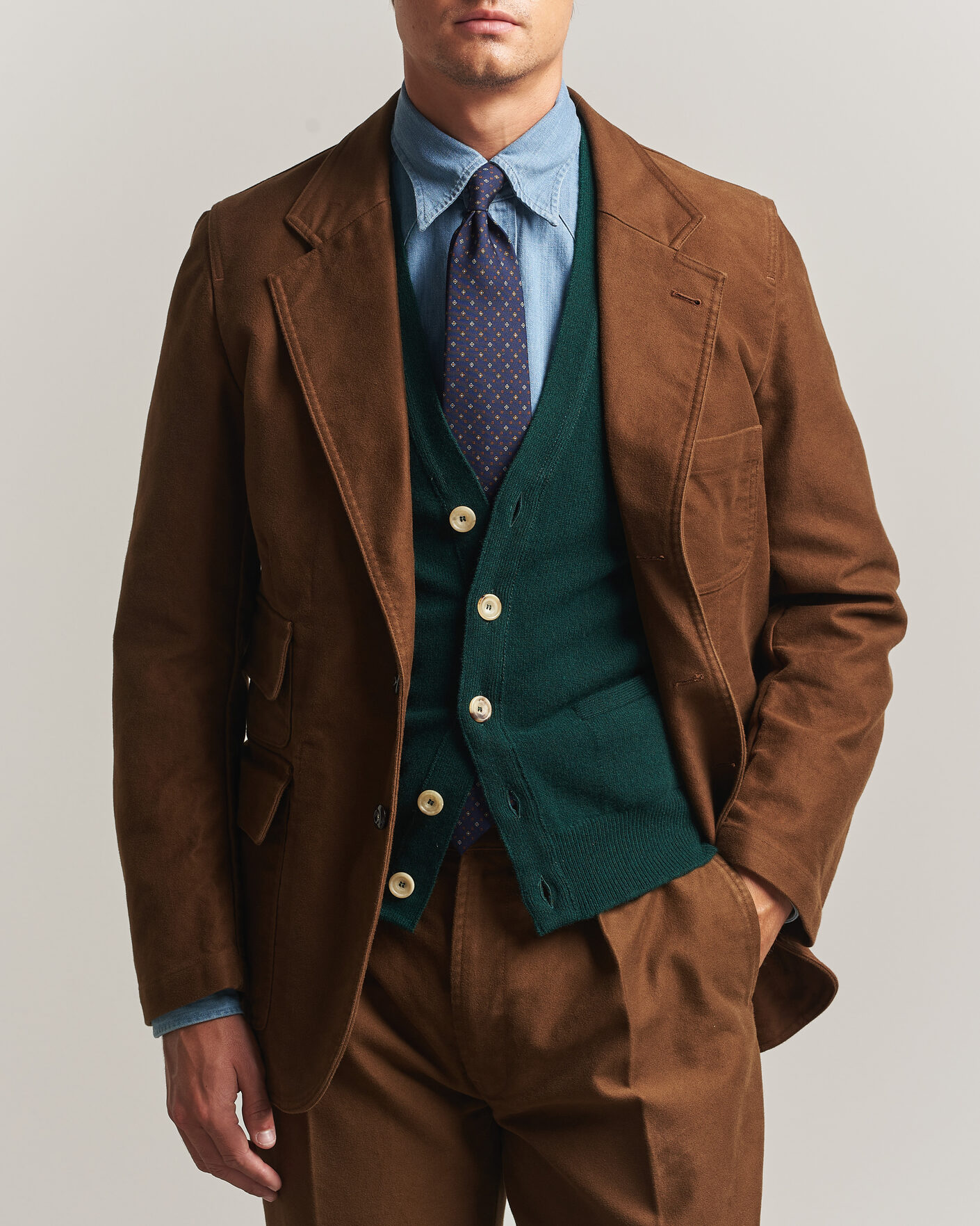 Herre | Blazere & jakker | Drake's | MKIV Japanese Moleskin Games Blazer Brown
