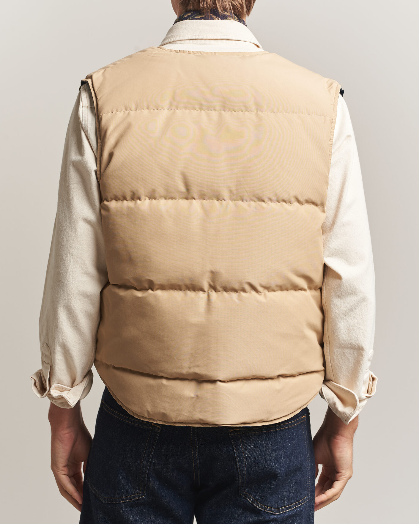 Herre | Veste | Drake's | Reversible Down Vest Petrol/Ecru