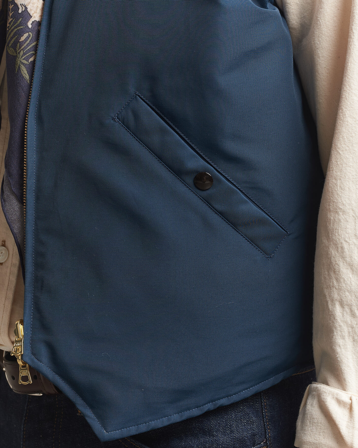 Herre | Veste | Drake's | Reversible Down Vest Petrol/Ecru
