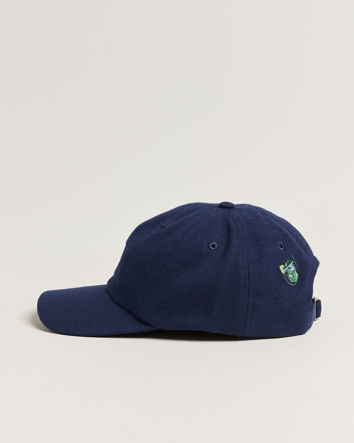 Herre | Hatte & kasketter | Drake's | Crest Merino Wool Baseball Cap Navy