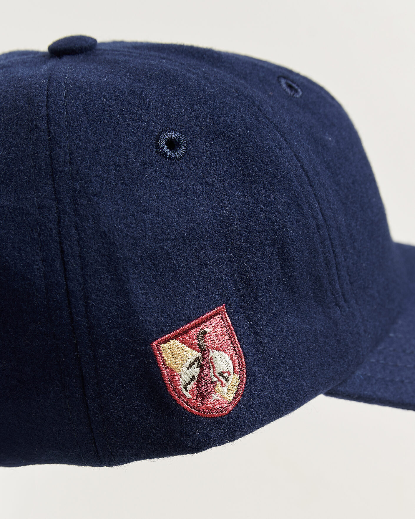 Herre | Hatte & kasketter | Drake's | Crest Merino Wool Baseball Cap Navy