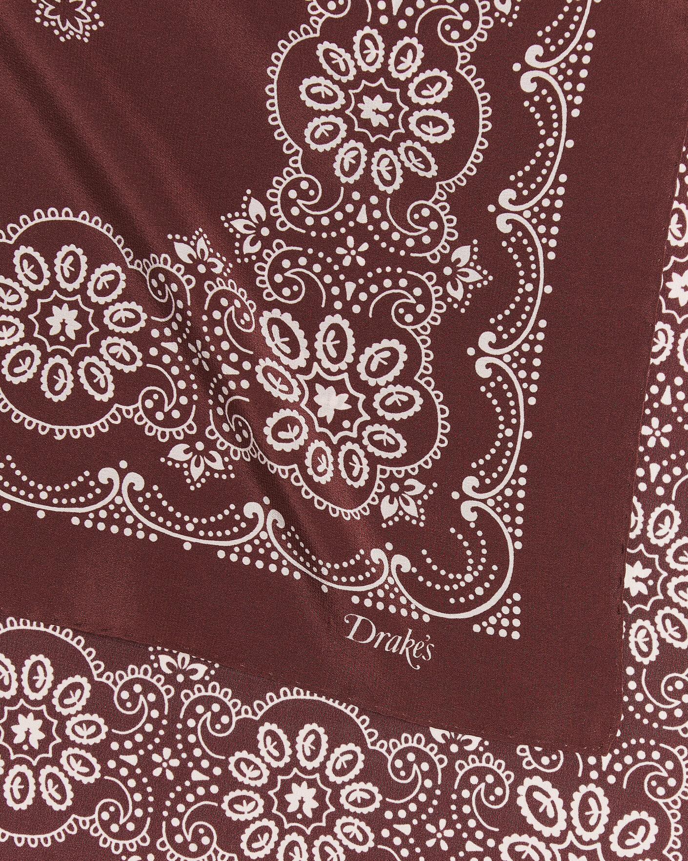 Herre | Tørklæde | Drake's | Traditional Silk Bandana Burgundy