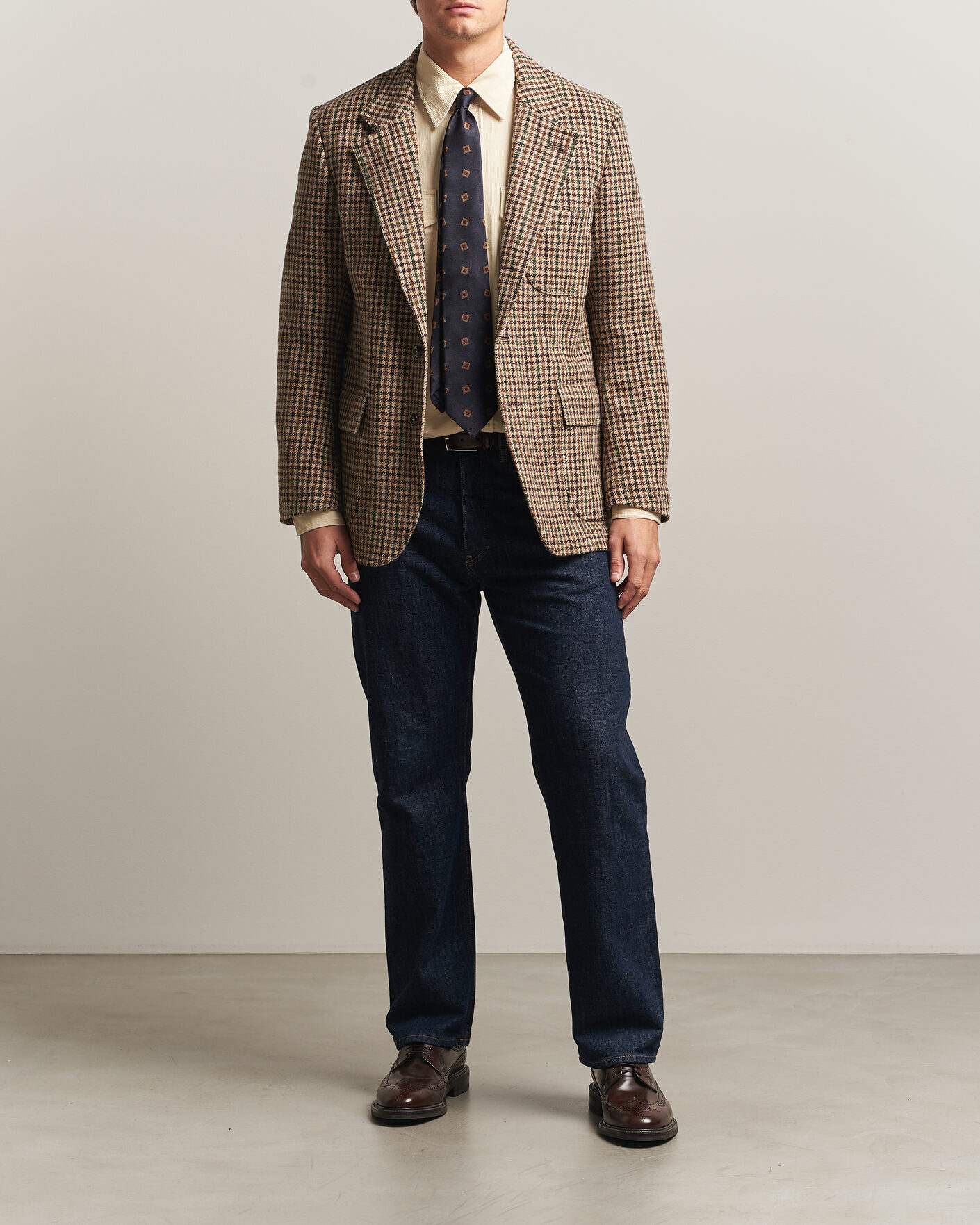 Herre | Blazere & jakker | Drake's | MKVII Tweed Houndcheck Games Blazer Brown