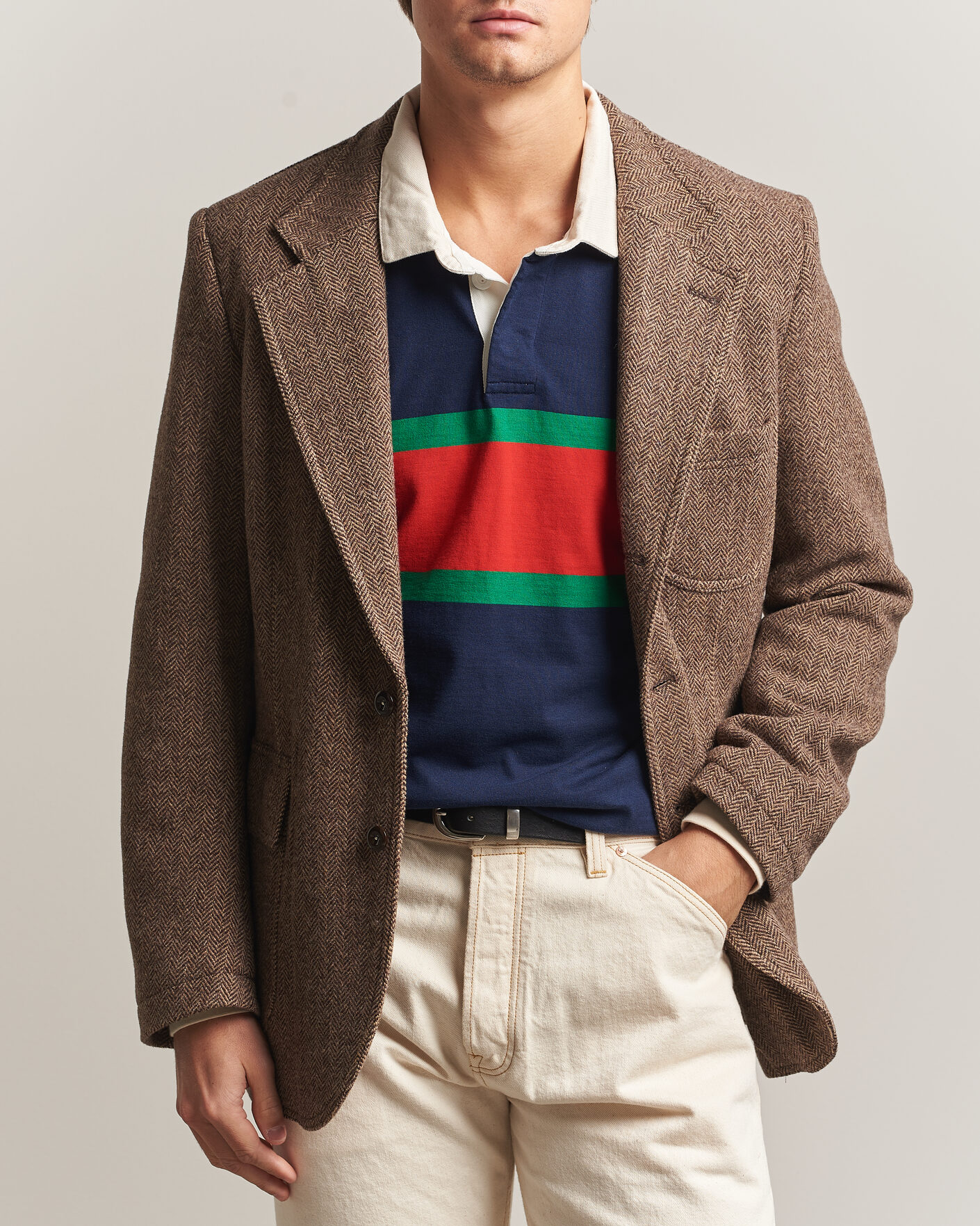Herre | Blazere & jakker | Drake's | MKVII Tweed Herringbone Games Blazer Brown