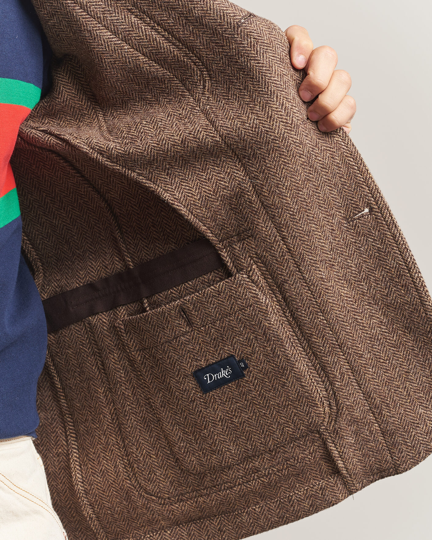 Herre | Blazere & jakker | Drake's | MKVII Tweed Herringbone Games Blazer Brown