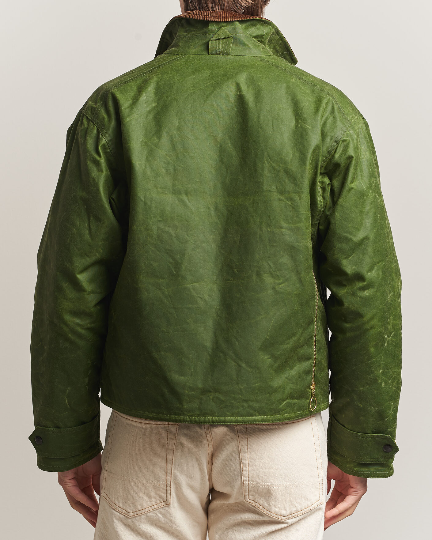 Herre | Jakker | Drake's | Waxed Wader Jacket Lemongrass