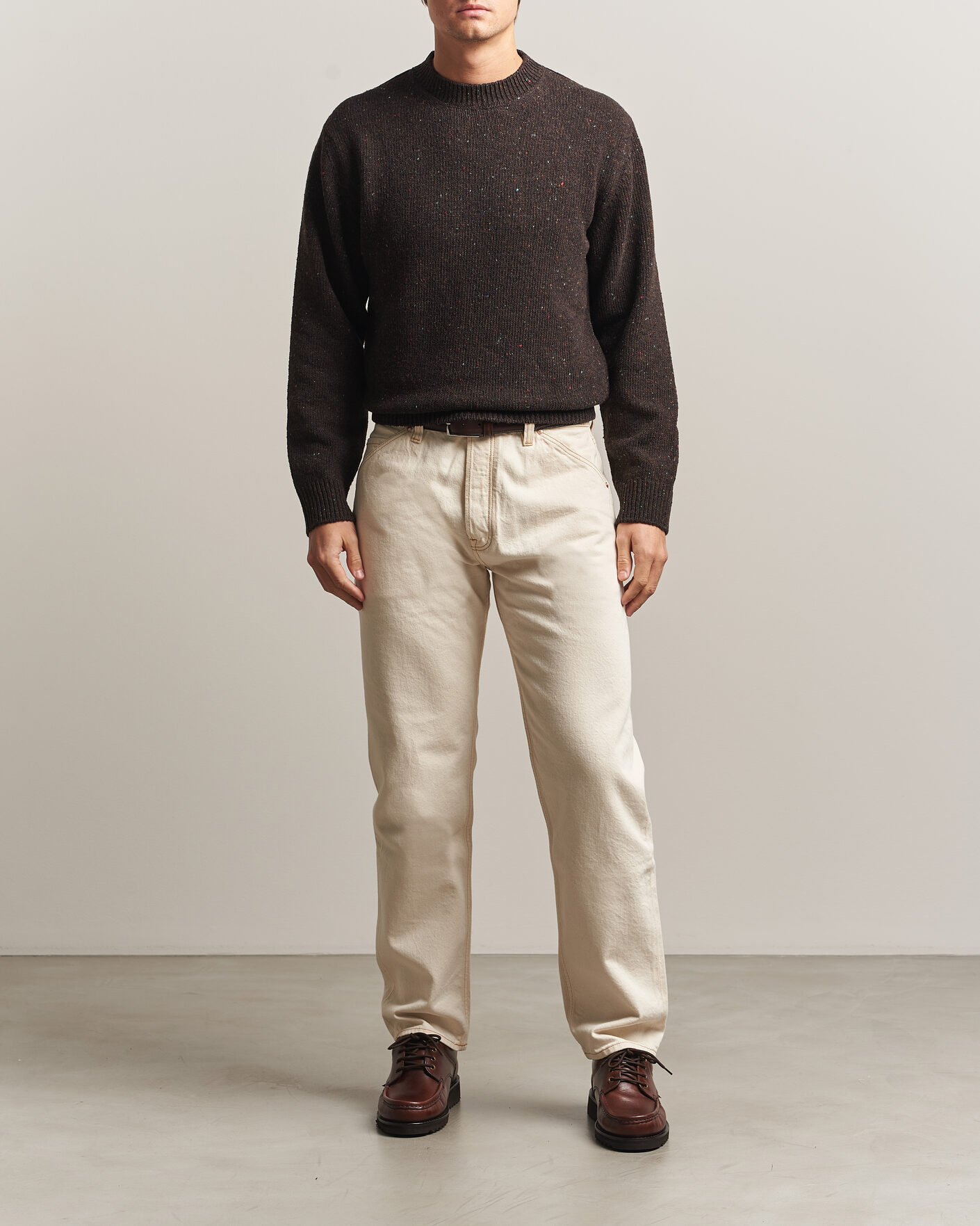 Herre | Trøjer | Drake's | Donegal Crewneck Brown