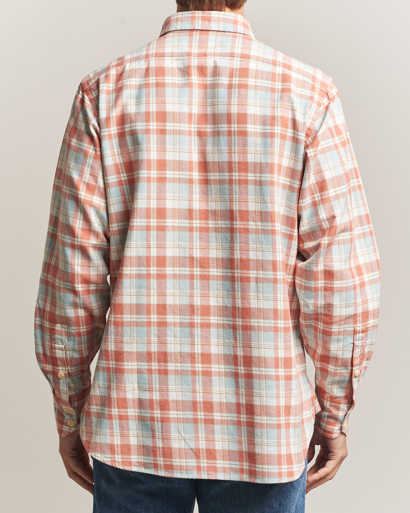 Herre | Skjorter | Drake's | Two Pocket Check Shirt Pink/Blue