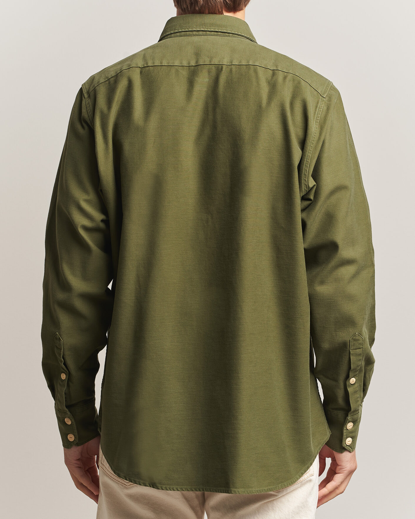 Herre | Skjorter | Drake's | Two Pocket Casual Cotton Shirt Olive