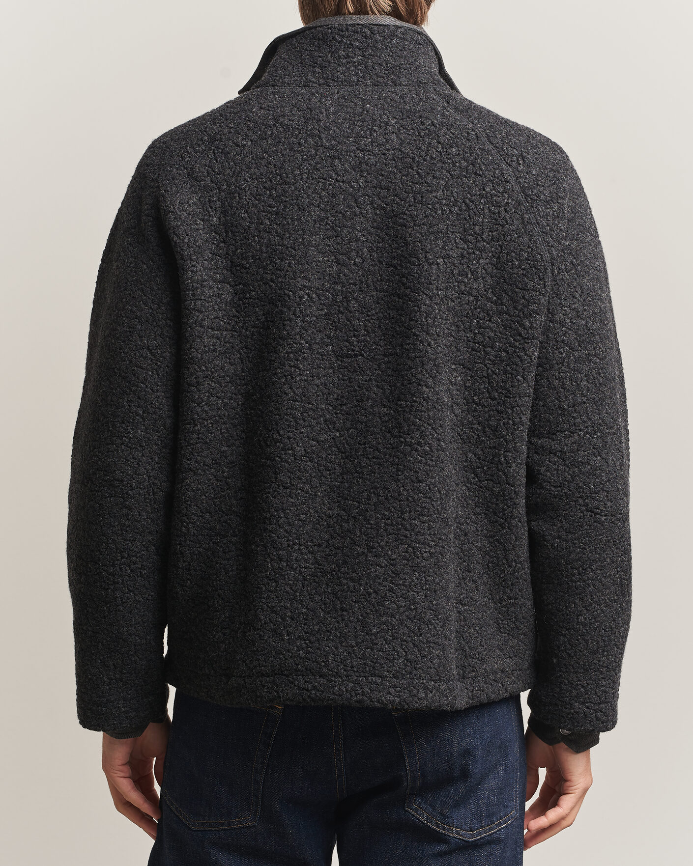 Herre | Trøjer | Drake's | Mock Neck Fleece Grey