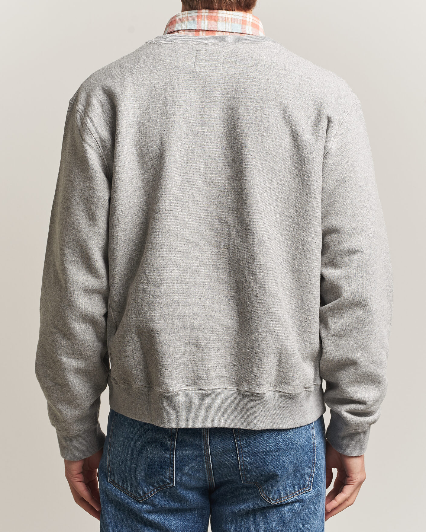 Herre | Trøjer | Drake's | Reverse Weave Crewneck Sweatshirt Grey
