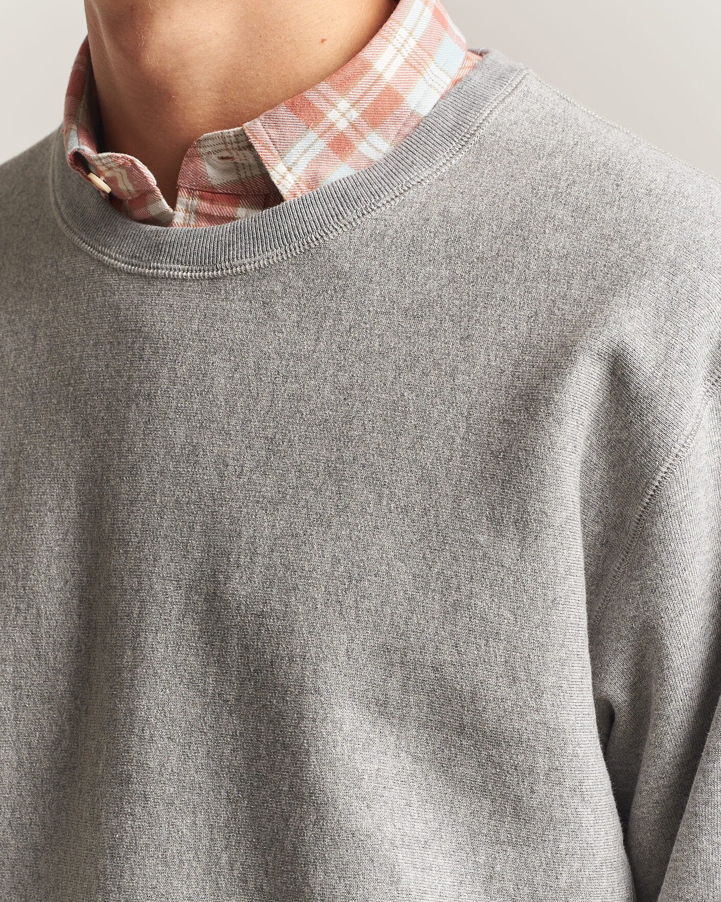 Herre | Trøjer | Drake's | Reverse Weave Crewneck Sweatshirt Grey