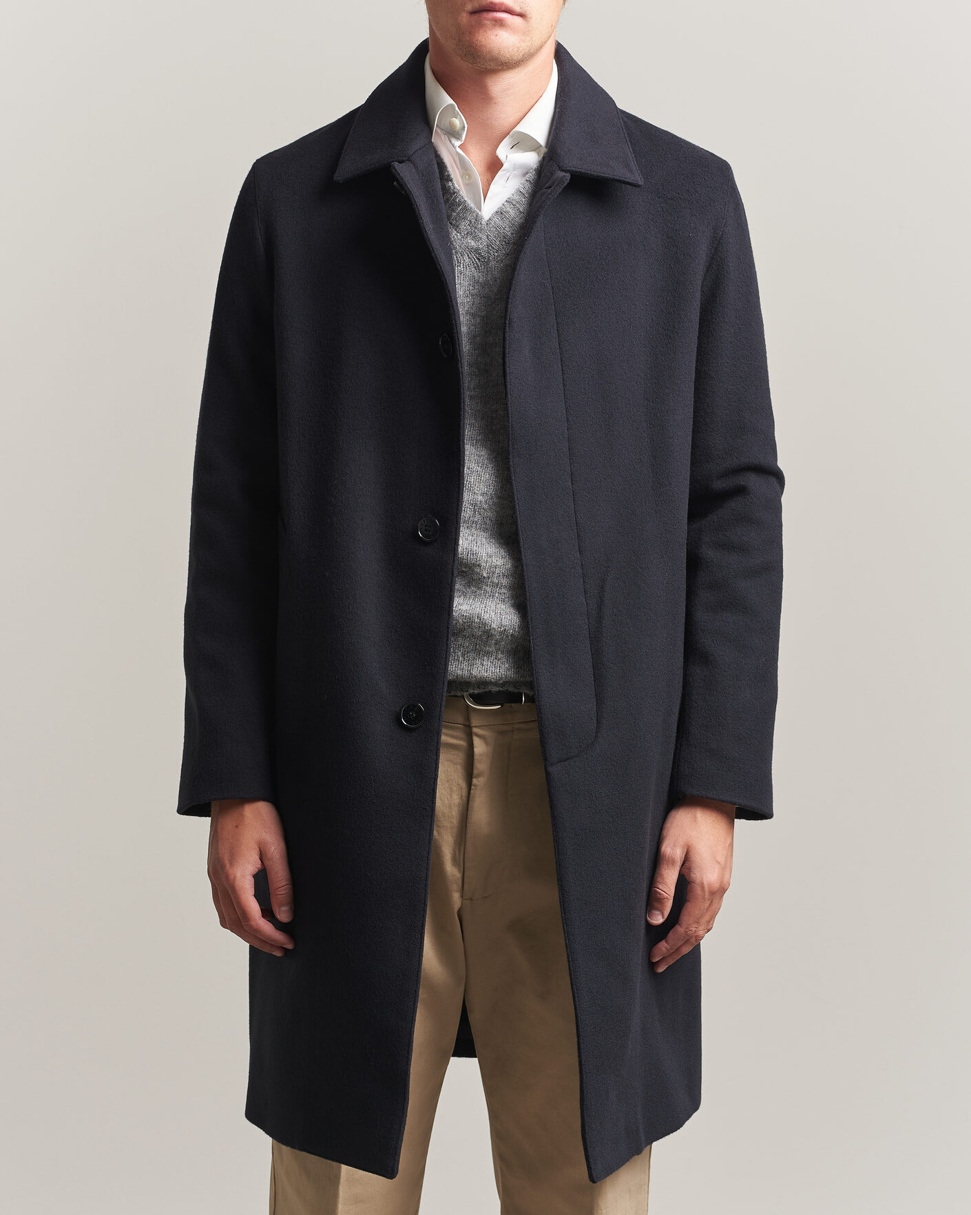 Herre | Jakker | Mackintosh | Dunkeld Wool/Cashmere Coat Navy
