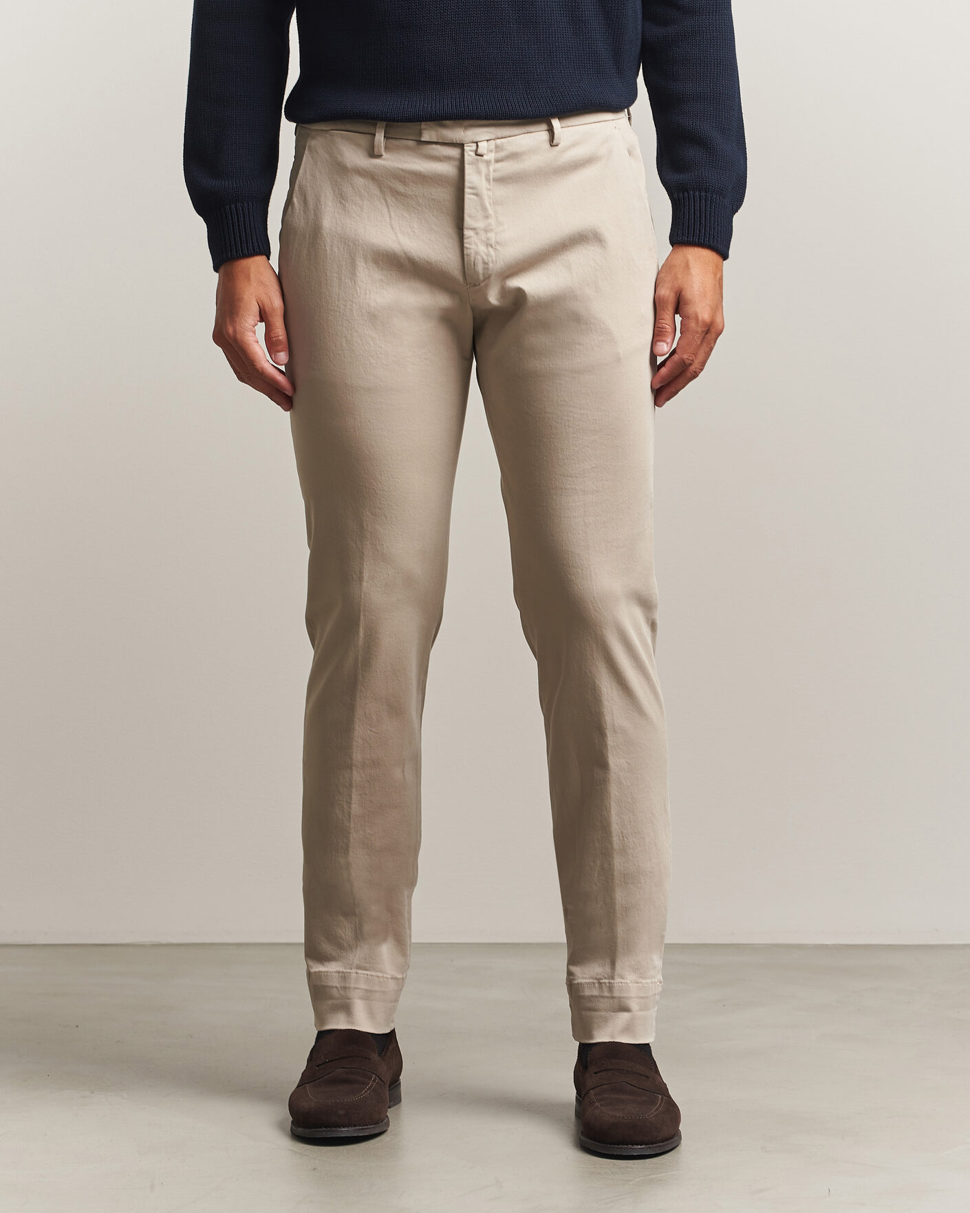 Herre | Bukser | Briglia 1949 | Slim Fit Cotton Stretch Trousers Beige