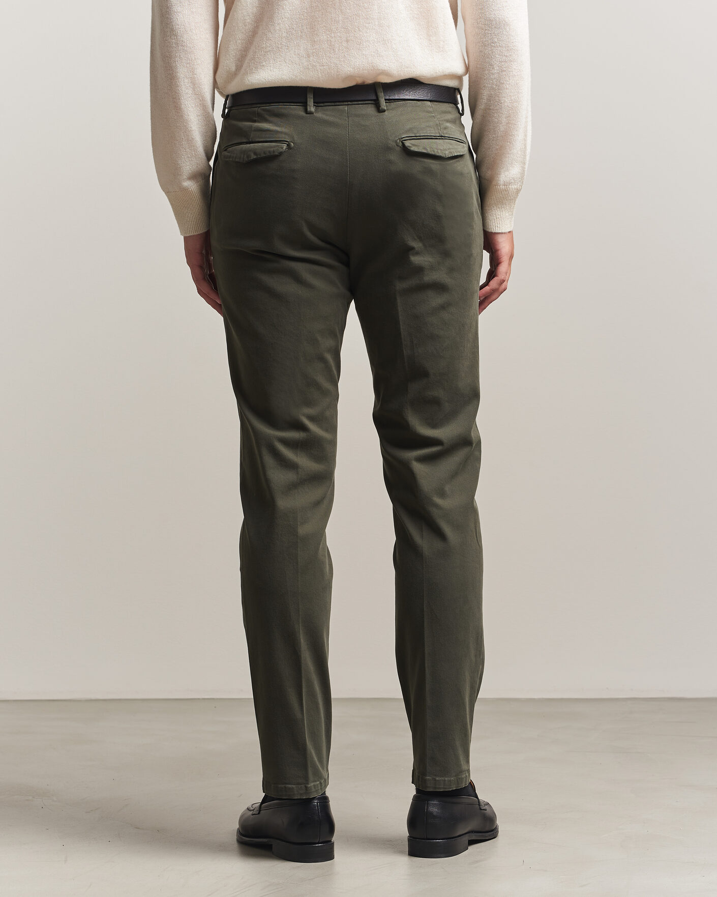 Herre | Bukser | Briglia 1949 | Easy Fit Pleated Cotton Stretch Trousers Military