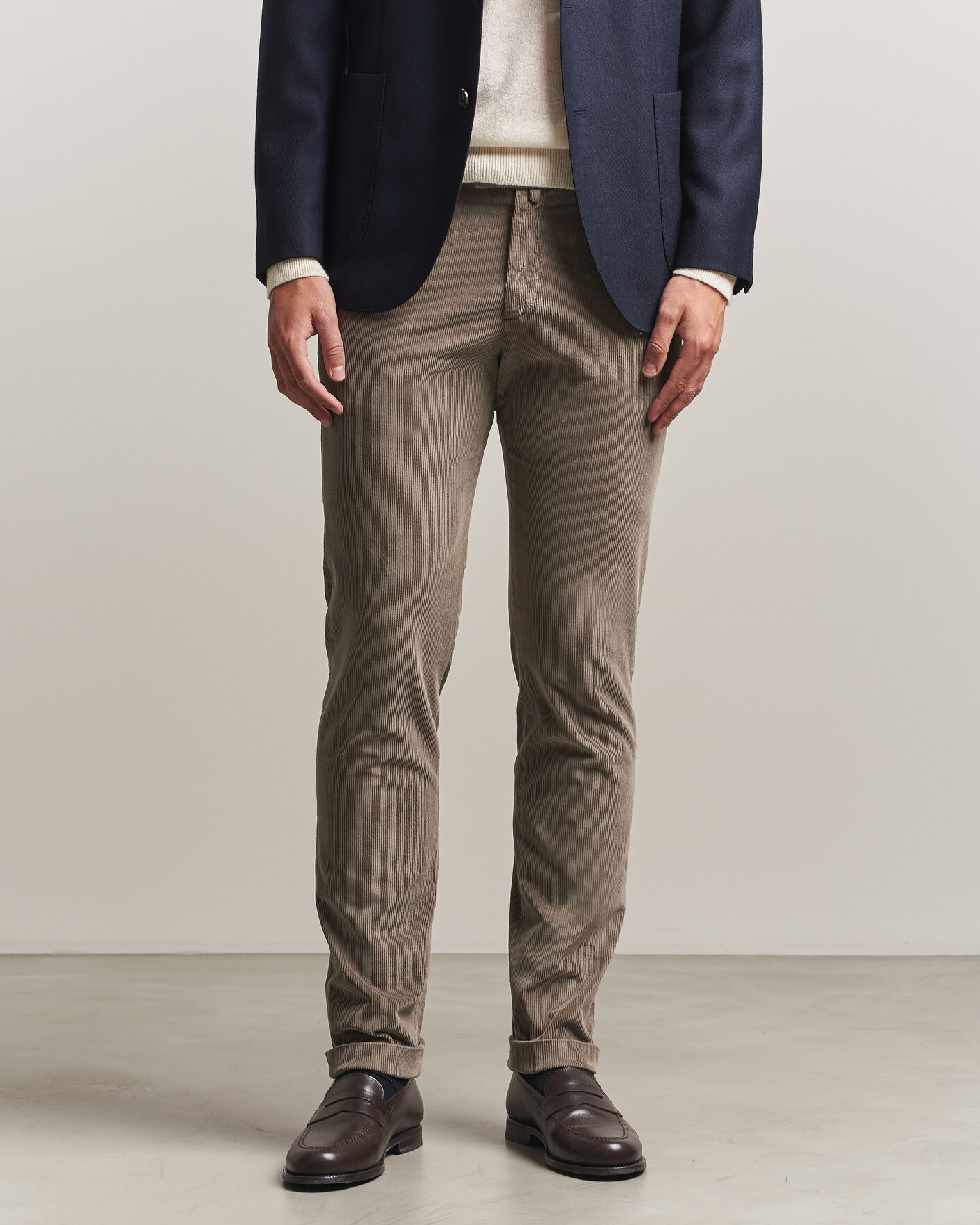 Herre | Bukser | Briglia 1949 | Slim Fit Corduroy Trousers Taupe
