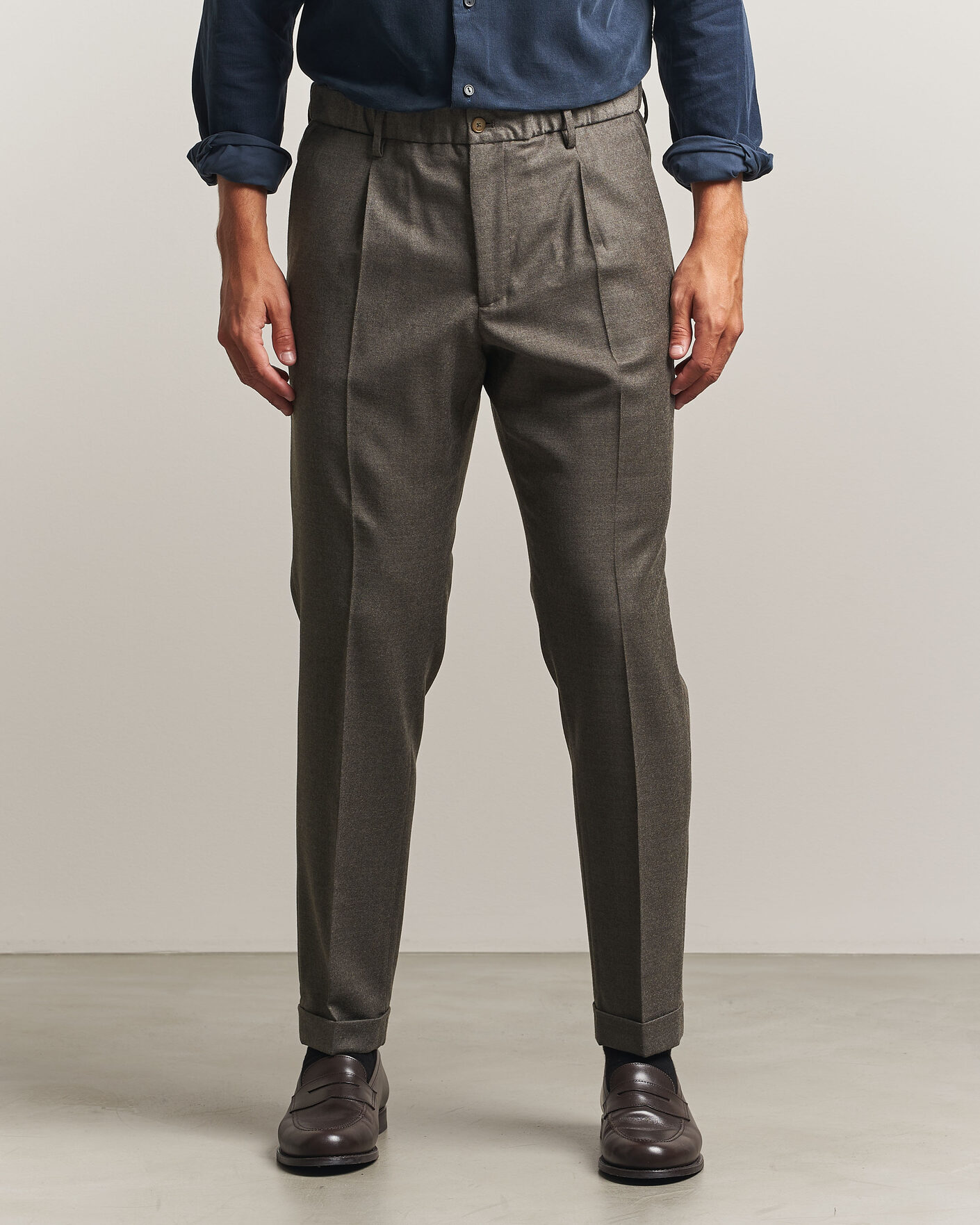 Herre | Bukser | Briglia 1949 | Isola Stretch Flannel Trousers Brown