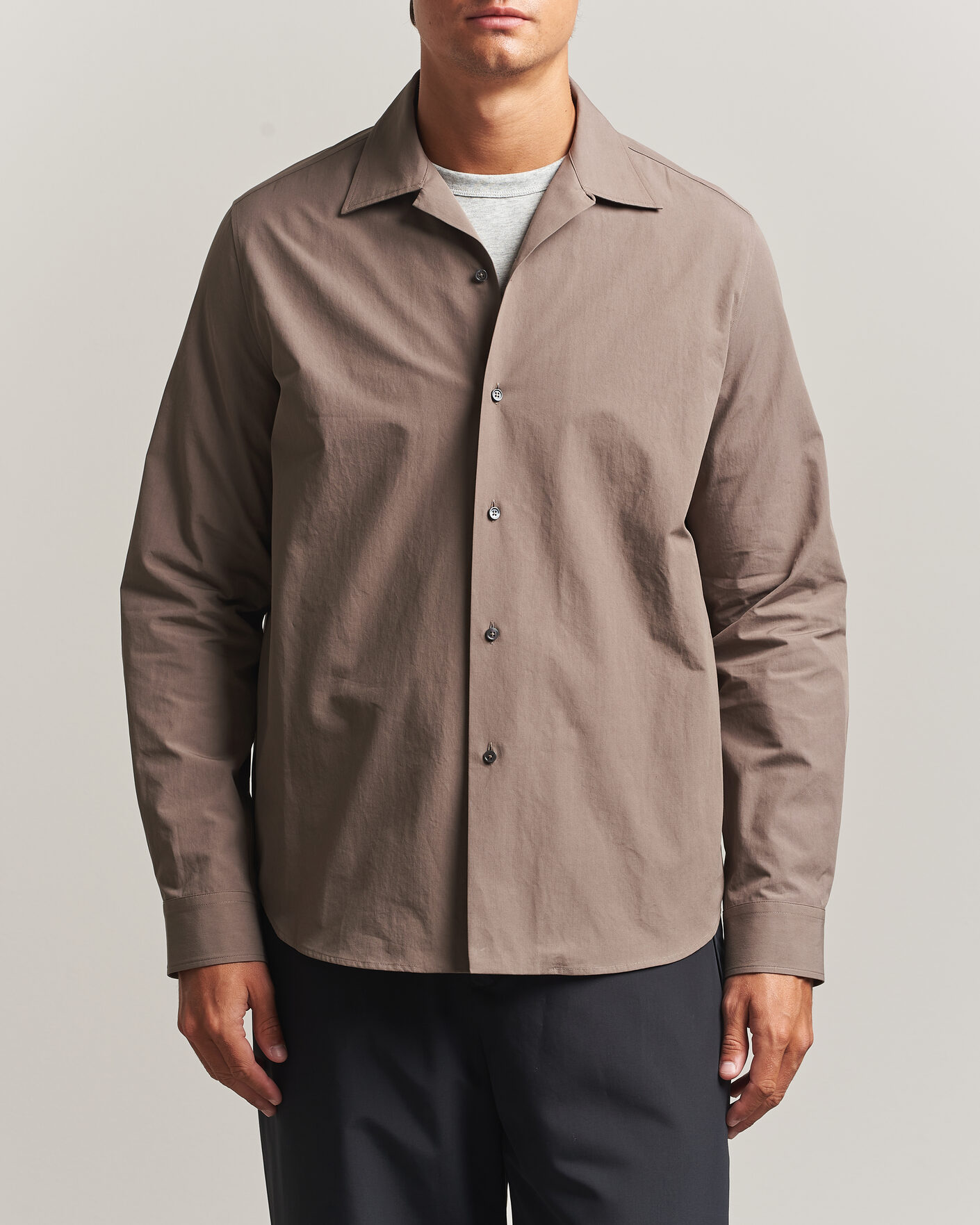 Herre | Skjorter | Jil Sander | Crispy Washed Cotton Shirt Taupe