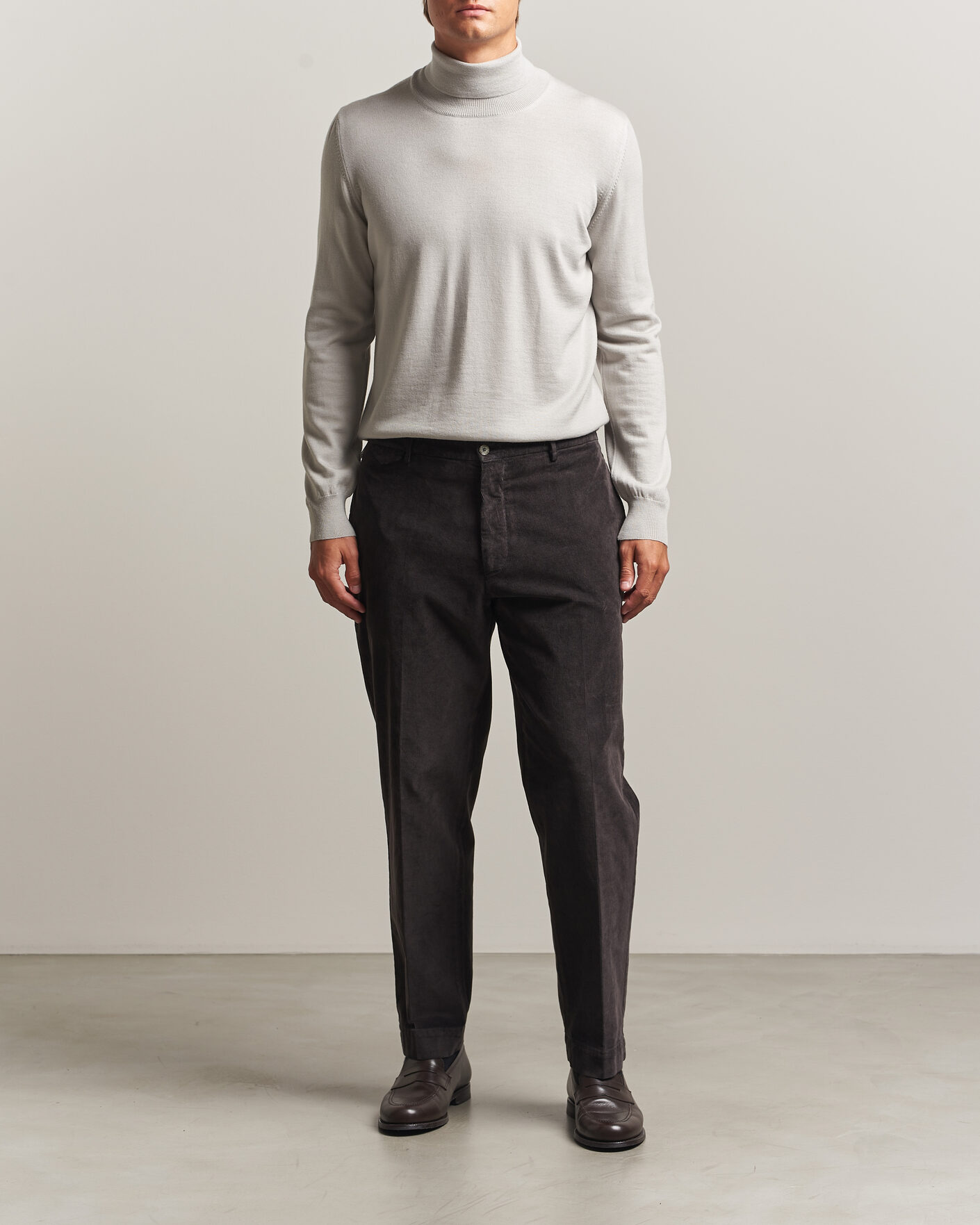 Herre | Trøjer | Gran Sasso | Merino Fashion Fit Rollneck Light Beige