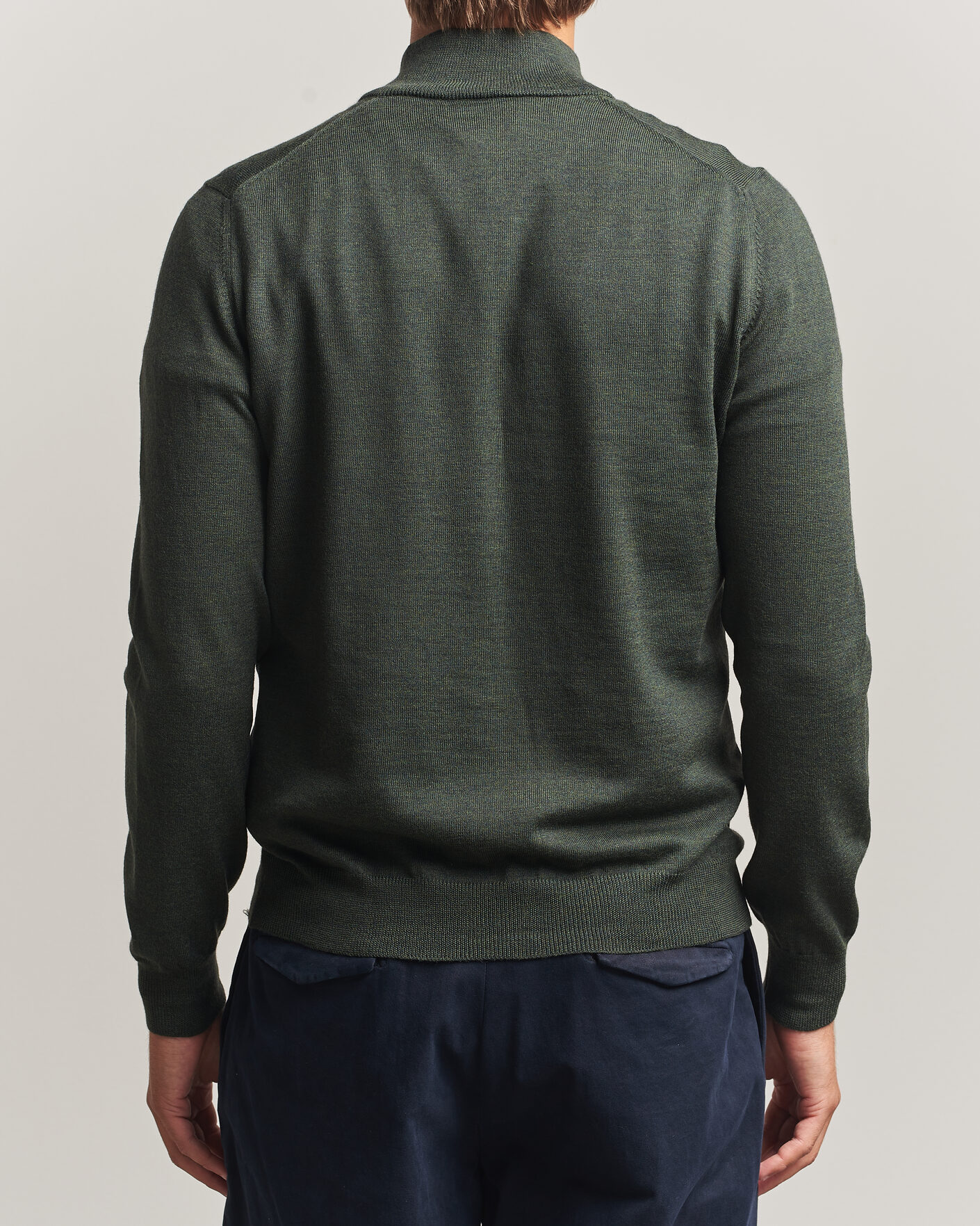 Herre | Trøjer | Gran Sasso | Merino Fashion Fit Half Zip Olive Melange