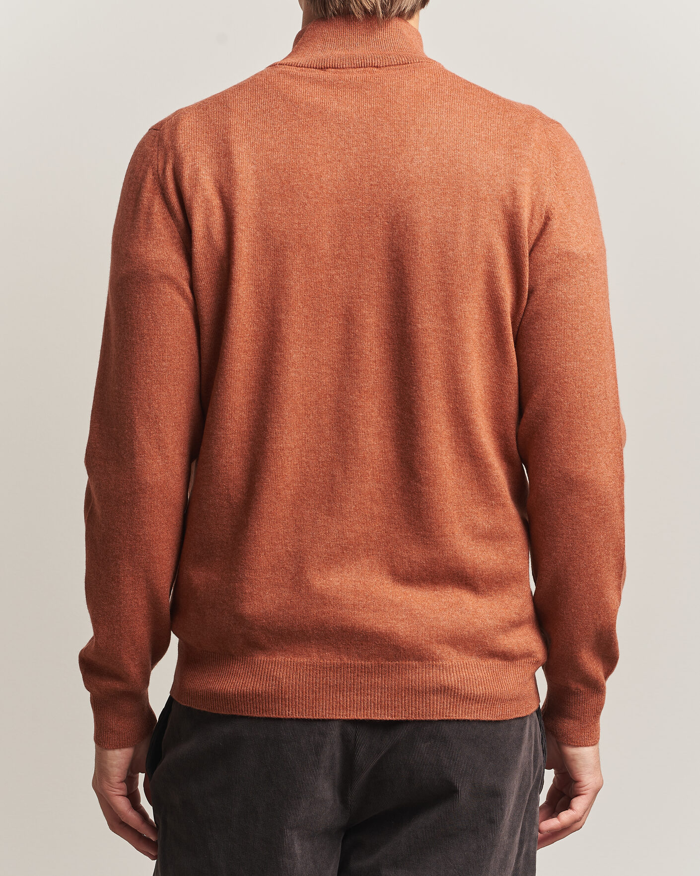 Herre | Trøjer | Gran Sasso | Wool/Cashmere Half Zip Rust Orange