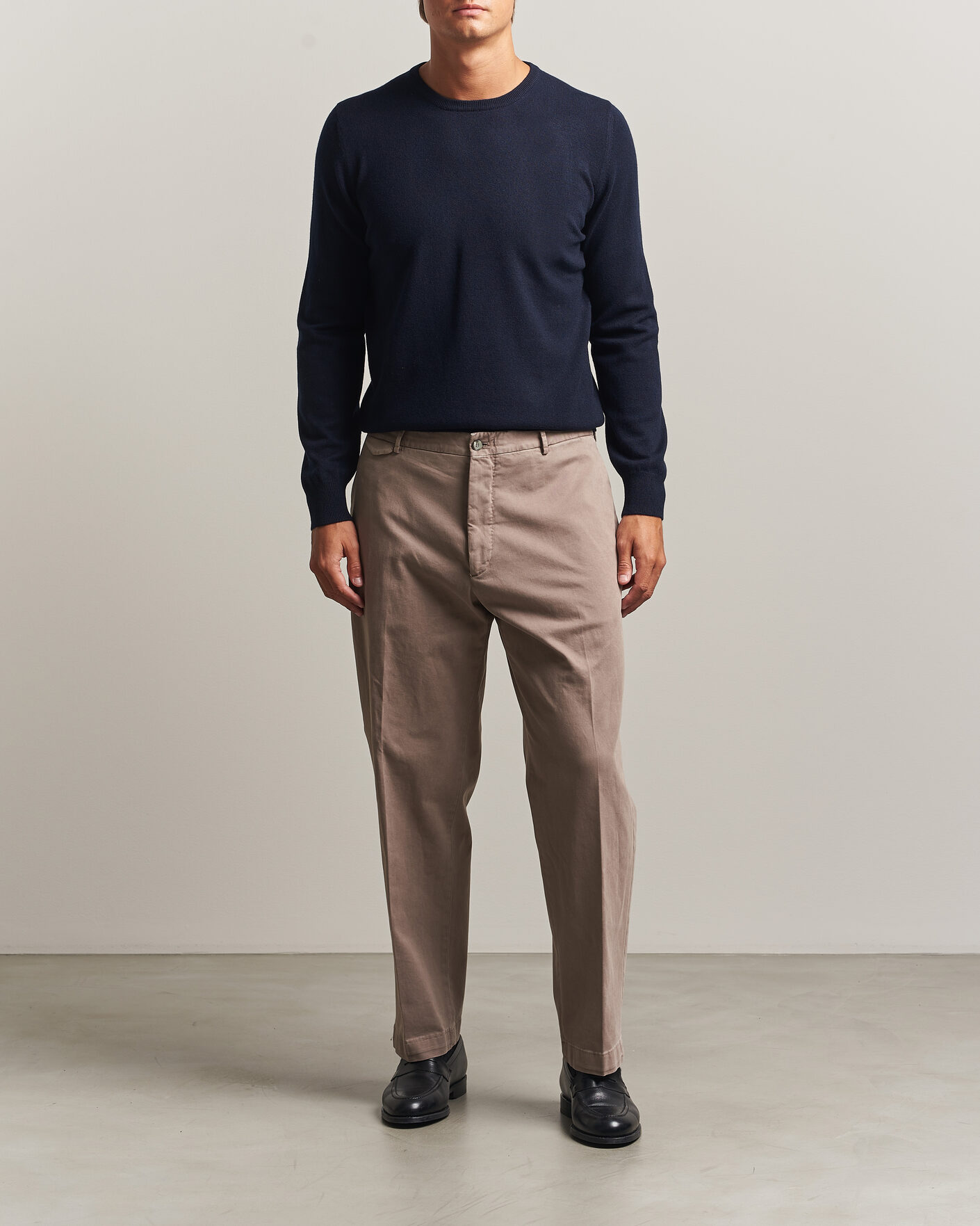 Herre | Trøjer | Gran Sasso | Wool/Cashmere Crew Neck Navy