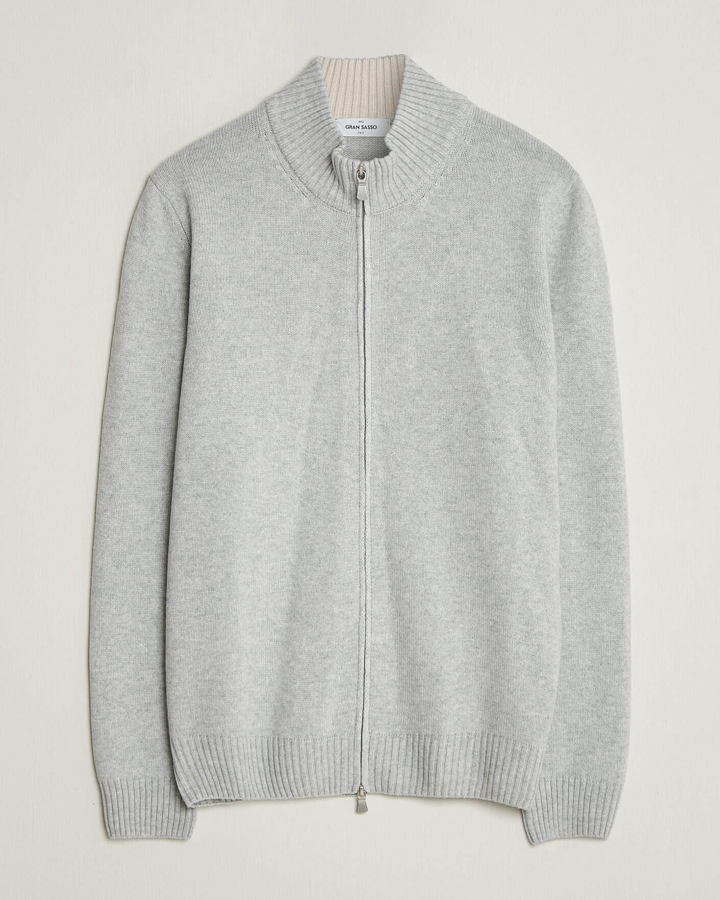 Herre | Trøjer | Gran Sasso | Wool/Cashmere Full Zip Light Grey Melange