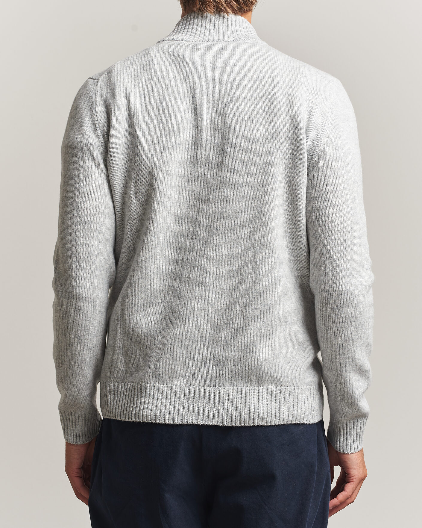 Herre | Trøjer | Gran Sasso | Wool/Cashmere Full Zip Light Grey Melange