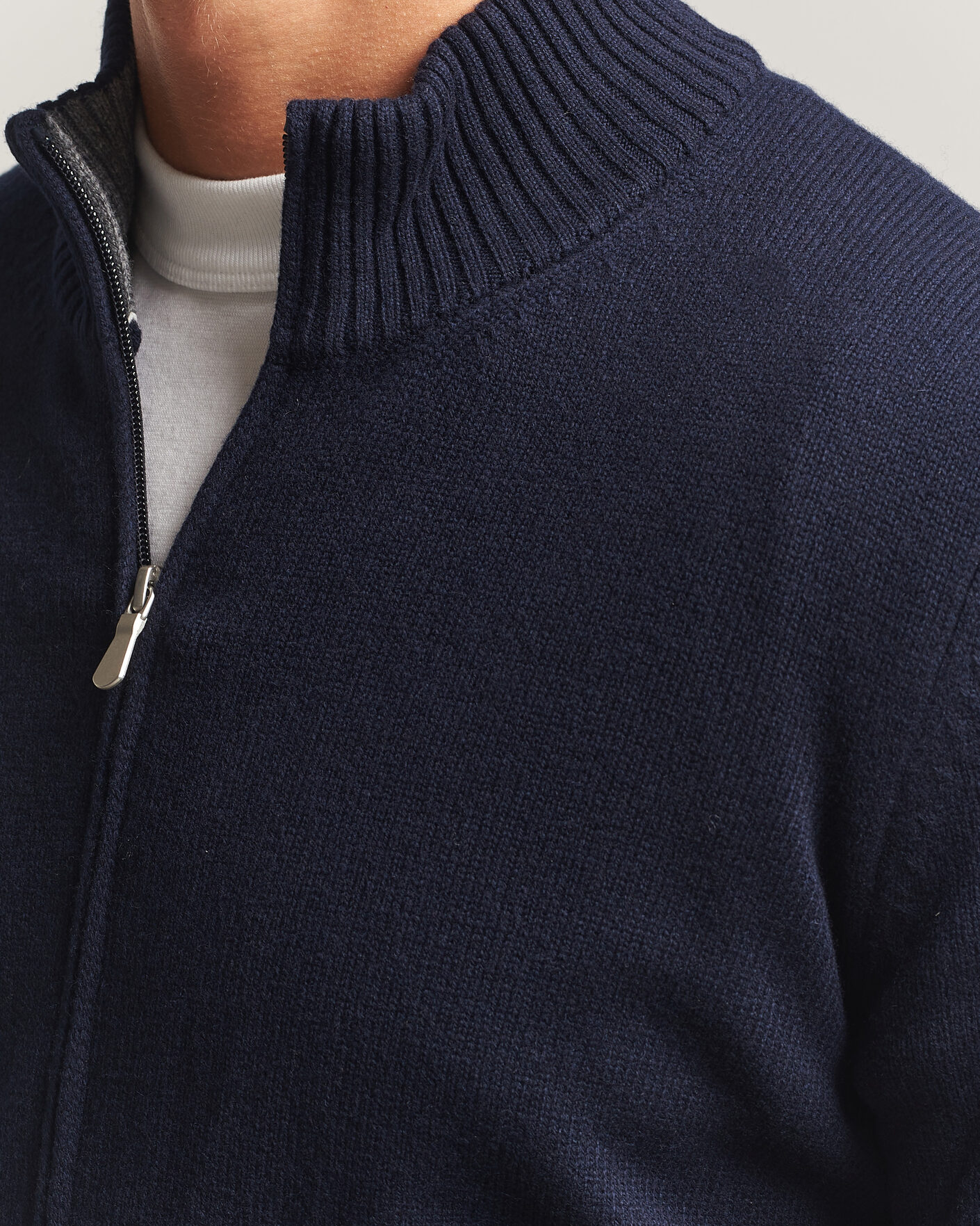 Herre | Trøjer | Gran Sasso | Wool/Cashmere Full Zip Navy