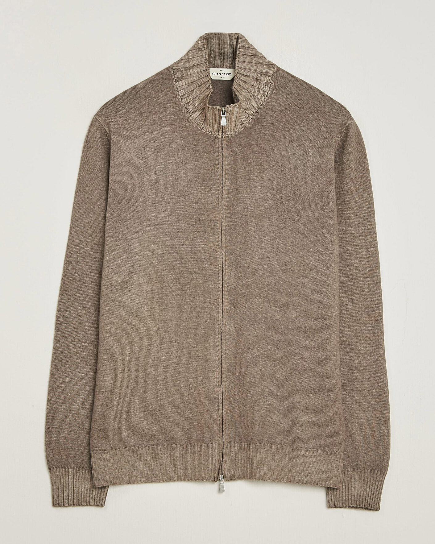 Herre | Trøjer | Gran Sasso | Wool/Cashmere Washed Full Zip Brown Melange