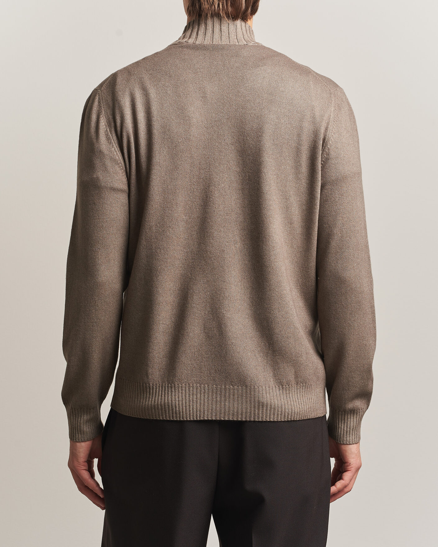 Herre | Trøjer | Gran Sasso | Wool/Cashmere Washed Full Zip Brown Melange