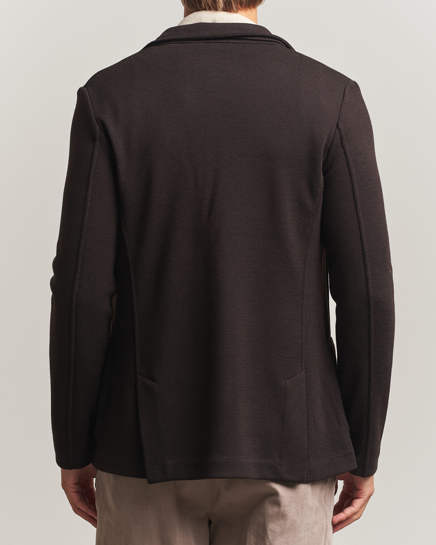 Herre | Blazere & jakker | Gran Sasso | Rainwool Knitted Blazer Dark Brown