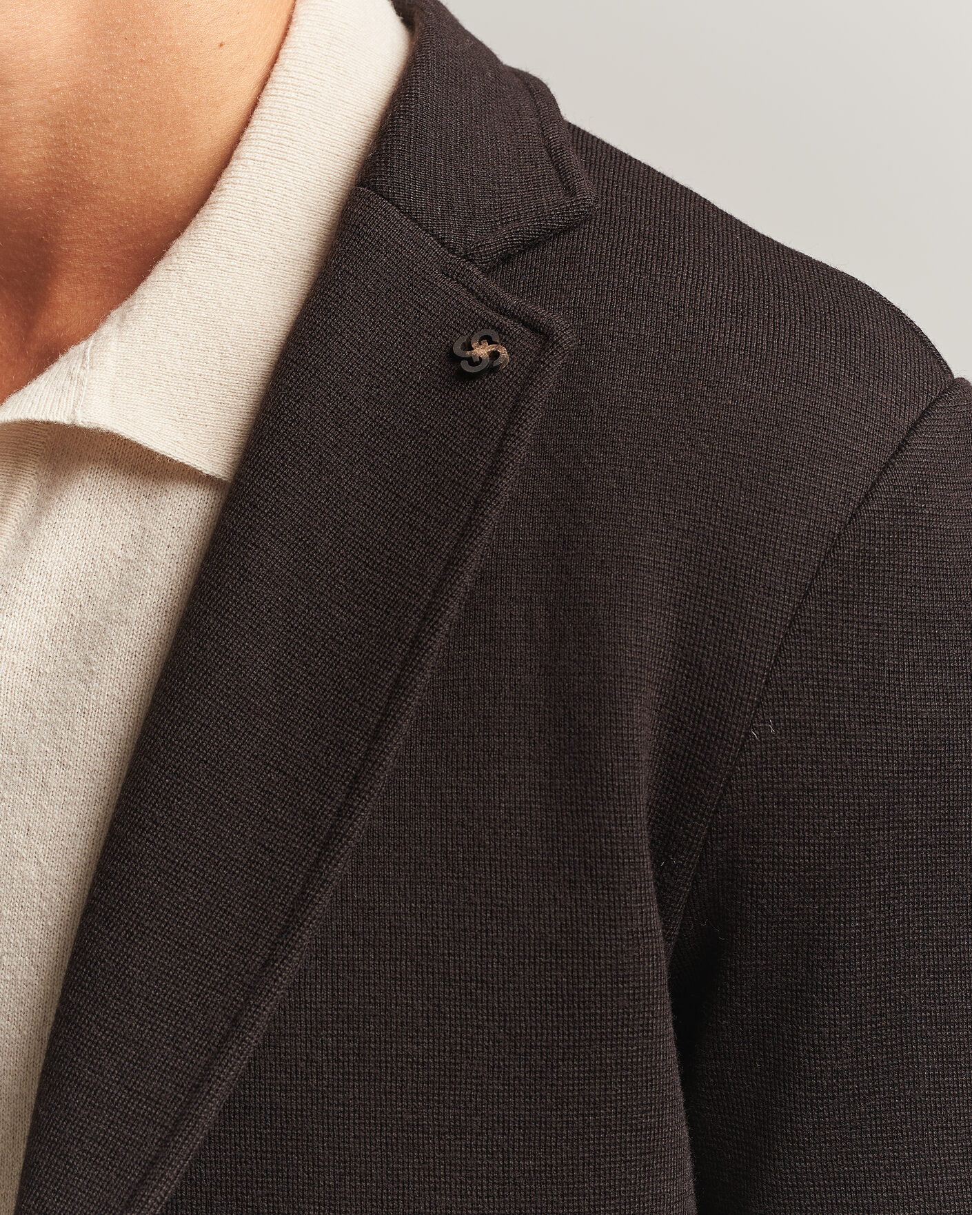 Herre | Blazere & jakker | Gran Sasso | Rainwool Knitted Blazer Dark Brown